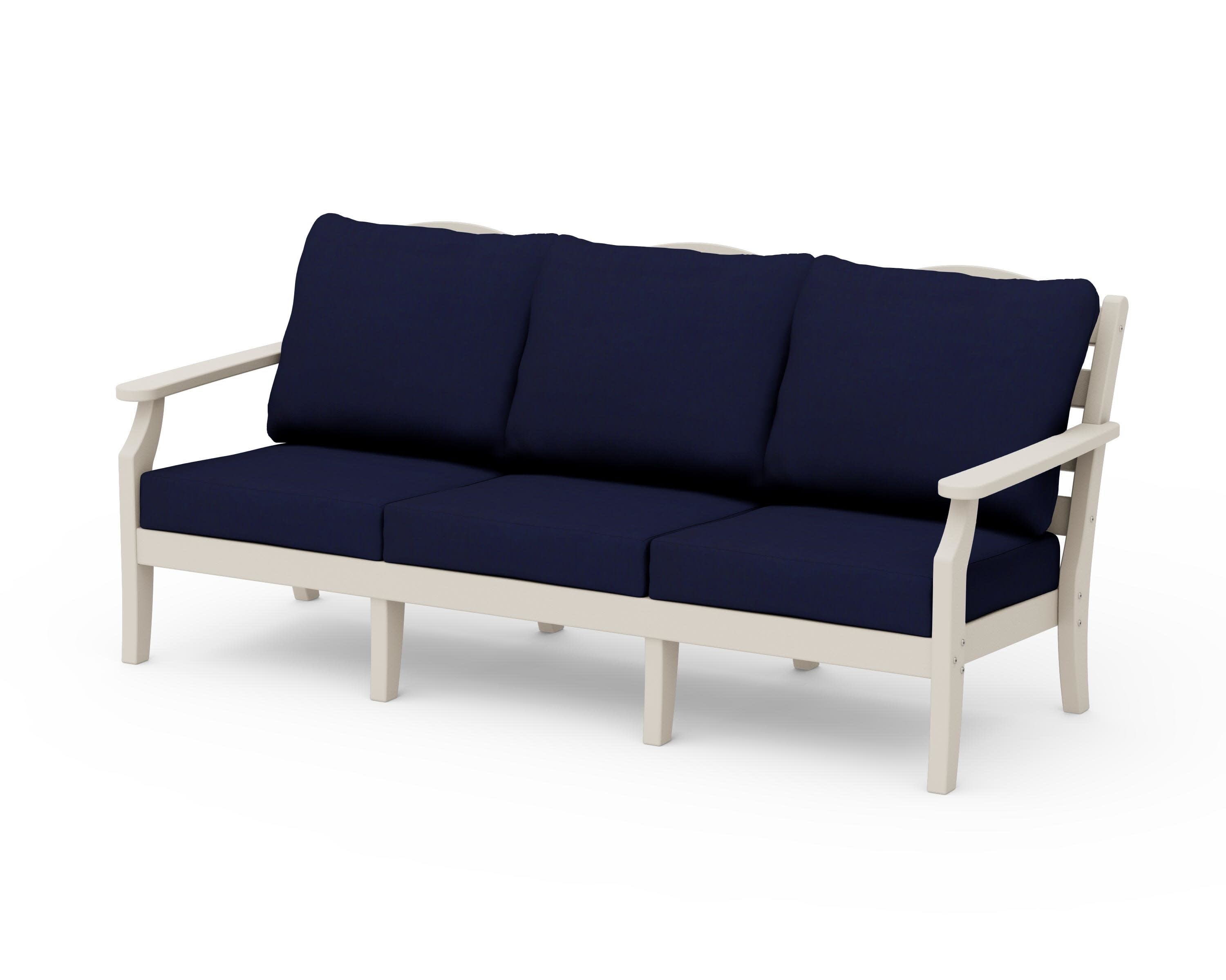 Savannah Deep Seating Sofa in Sand / Navy