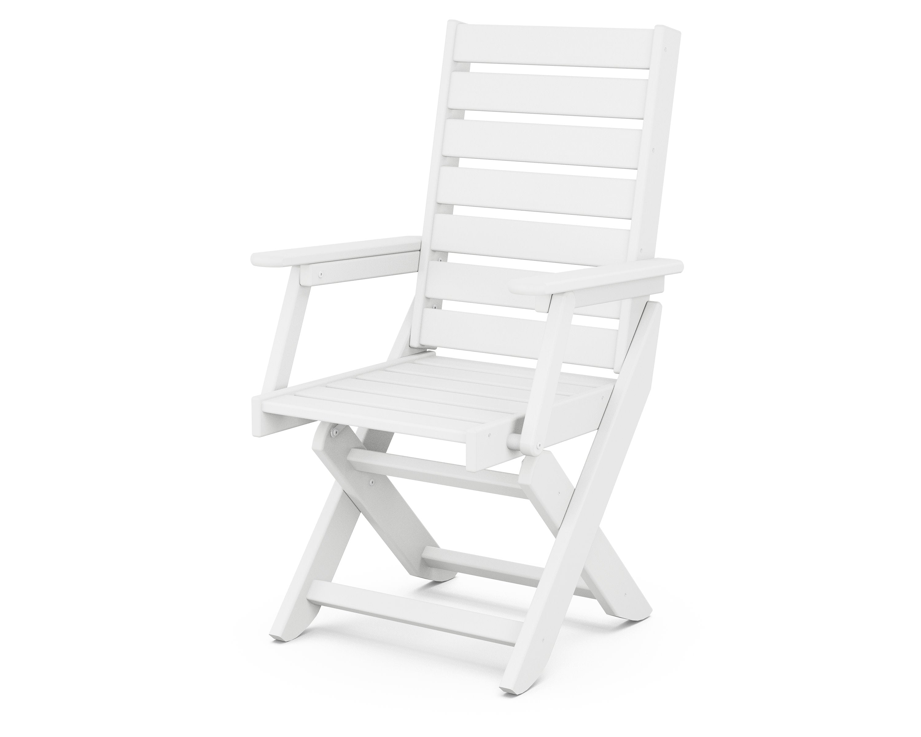 Captain Folding Dining Chair in White