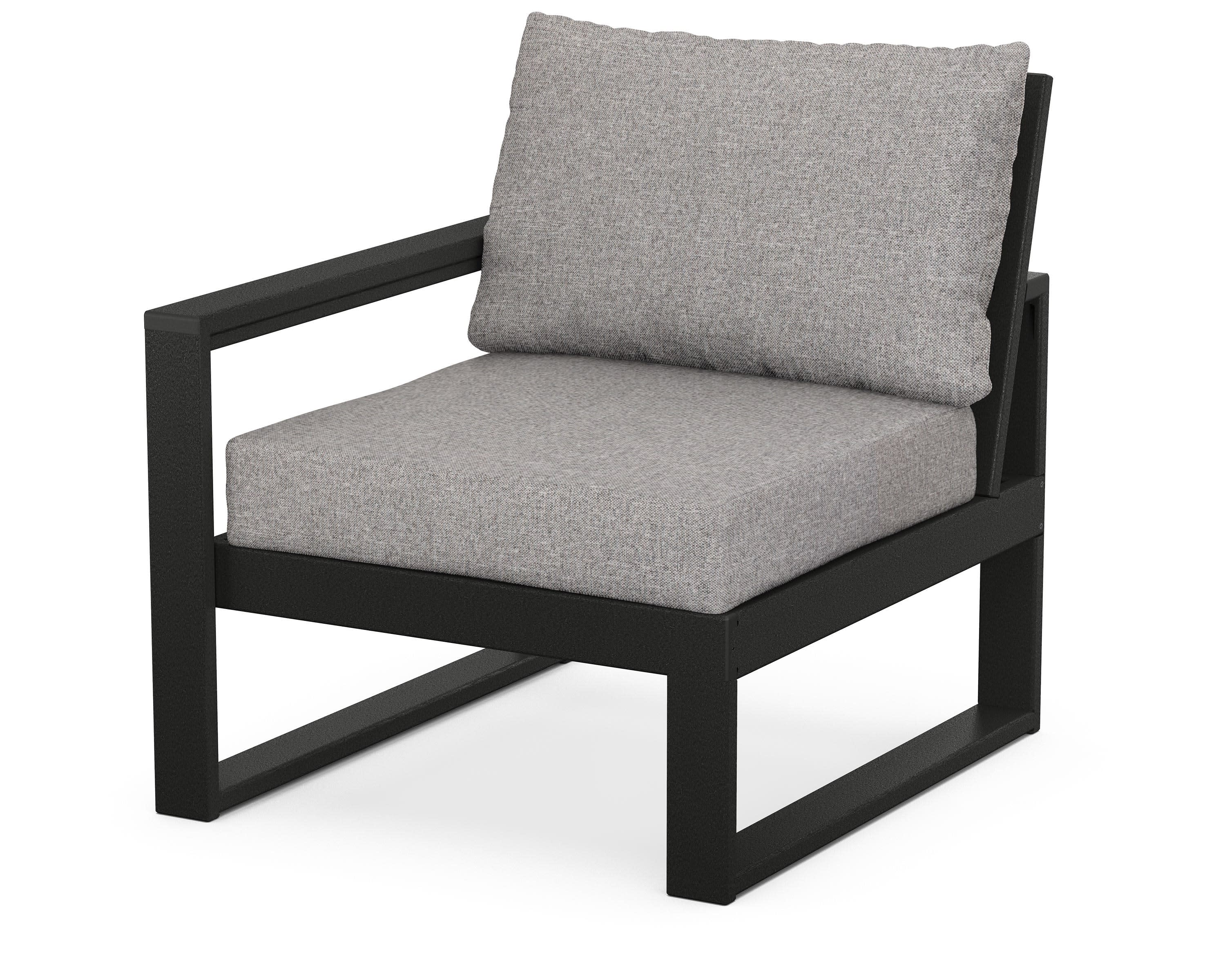 EDGE Modular Left Arm Chair in Black / Grey Mist