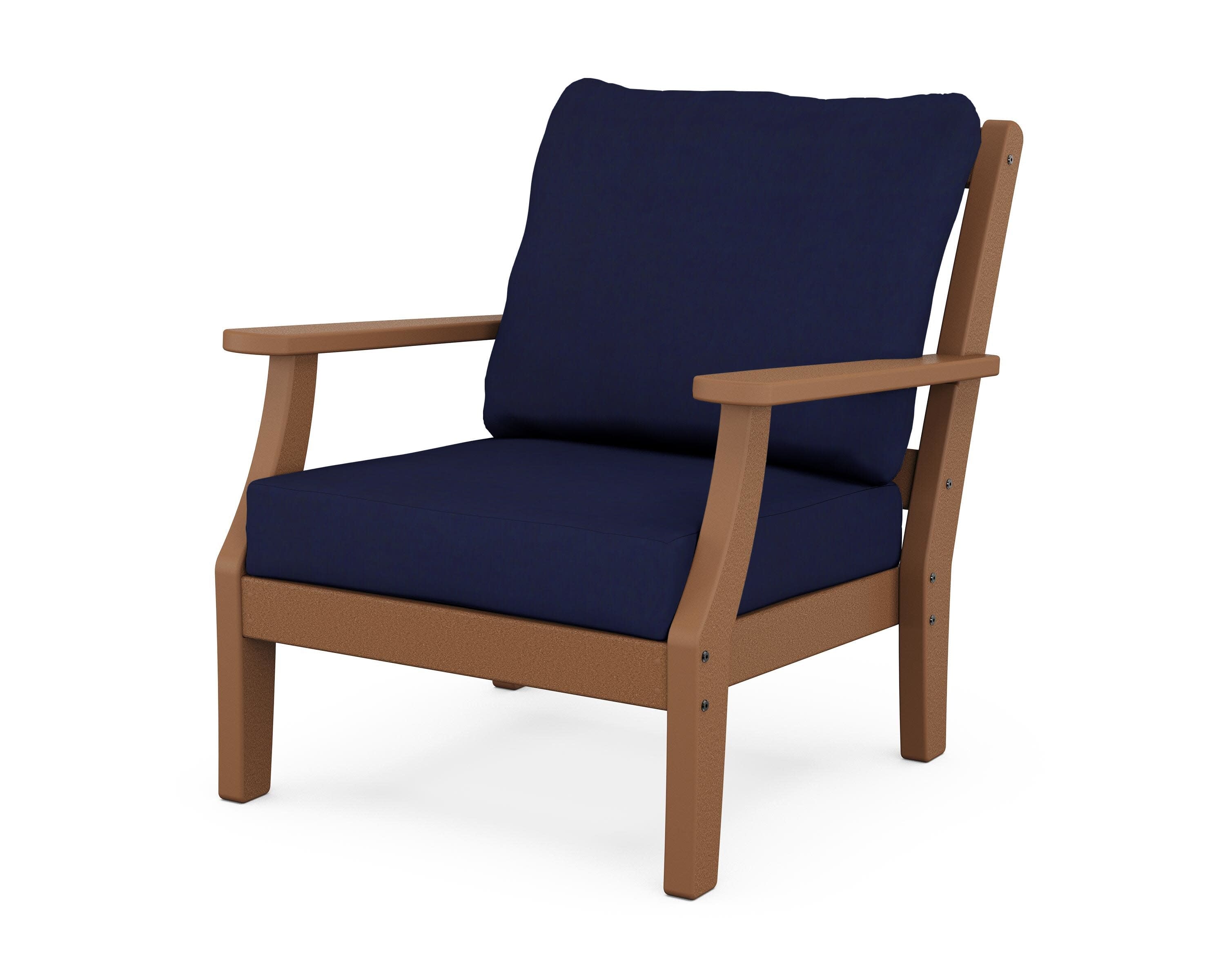 Chinoiserie Deep Seating Chair in Teak / Navy