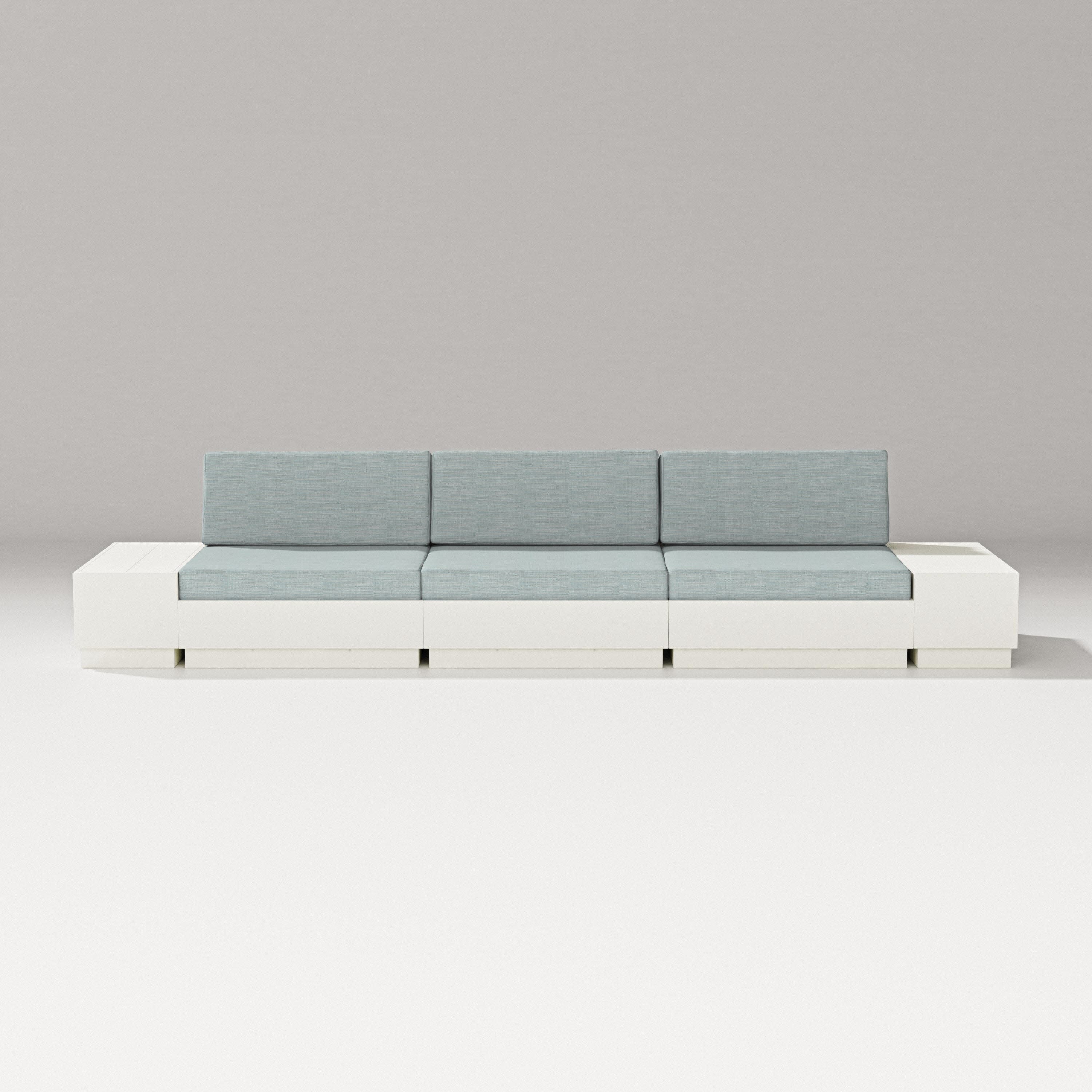 Elevate Straight Sectional in Vintage White / Soothe Mist