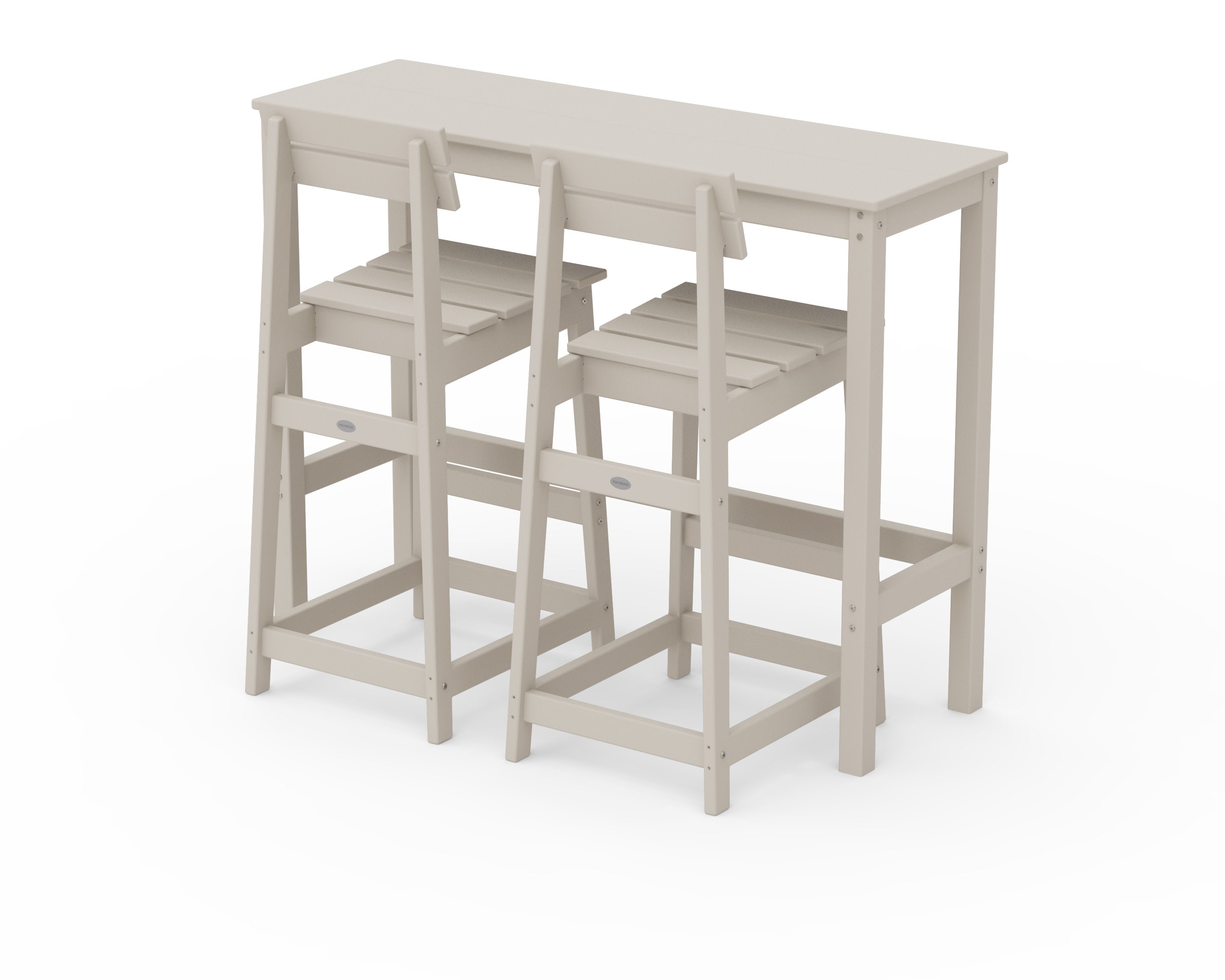Modern Studio Plaza Bar Chair 3-Piece Balcony Set in Sand