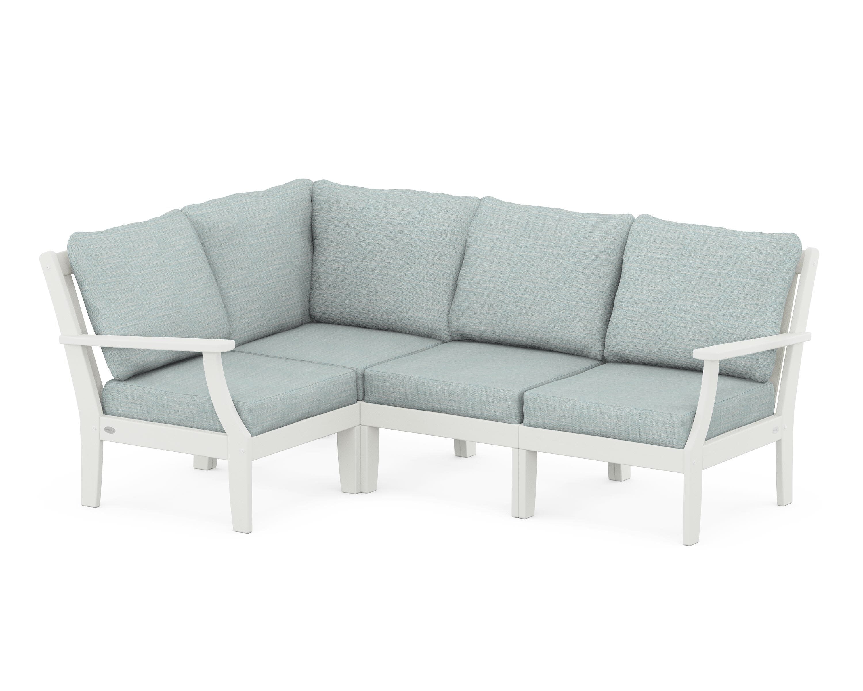 Braxton Modular 4-Piece Deep Seating Set in Vintage White / Soothe Mist