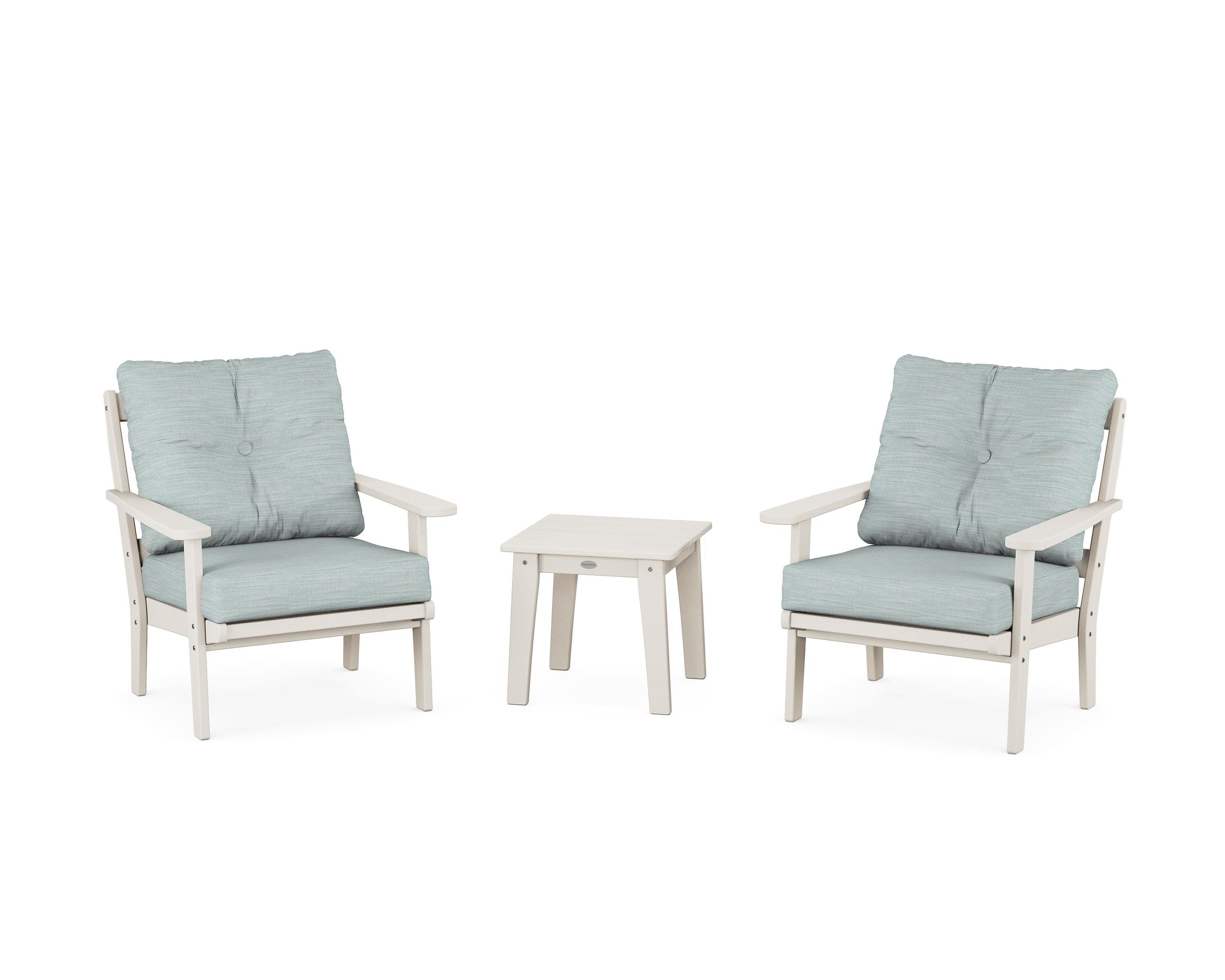 Mission 3-Piece Deep Seating Set in Sand / Soothe Mist