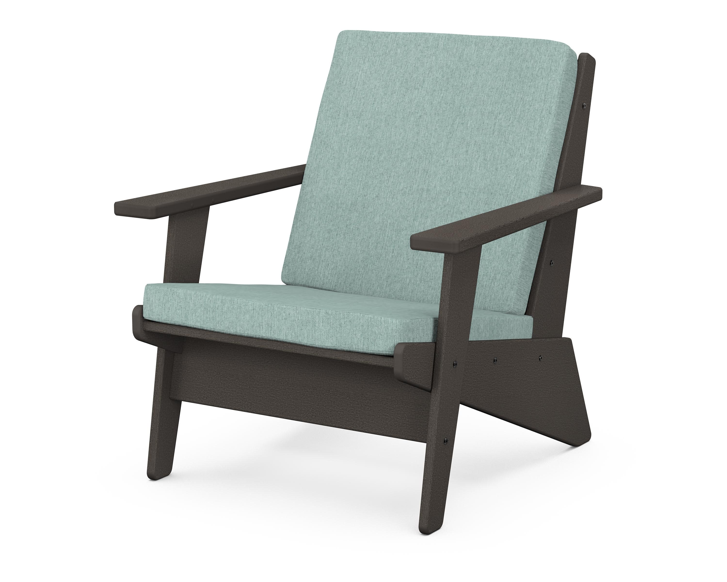 Riviera Modern Lounge Chair in Vintage Coffee / Glacier Spa