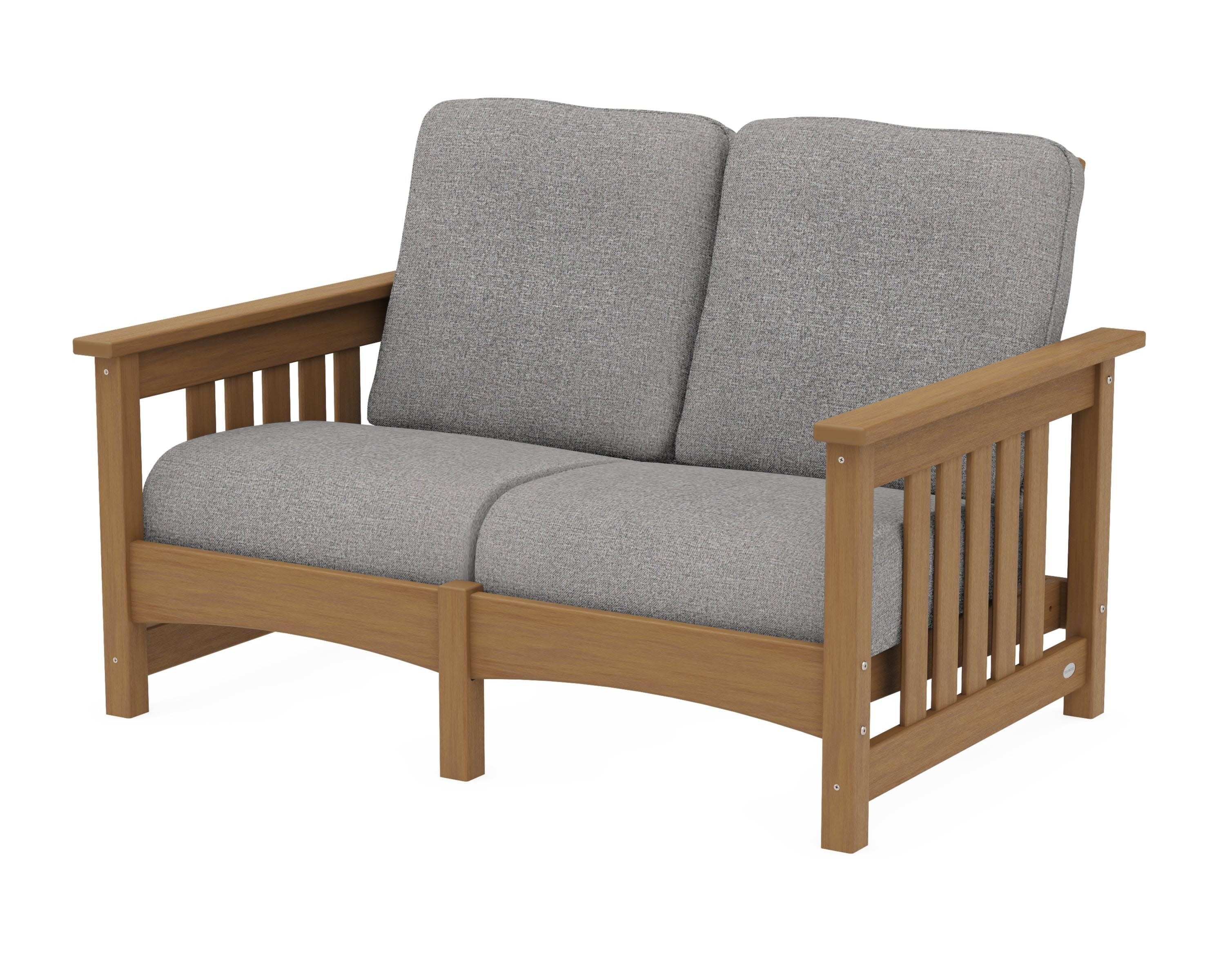 Club Mission Loveseat in Natural / Grey Mist