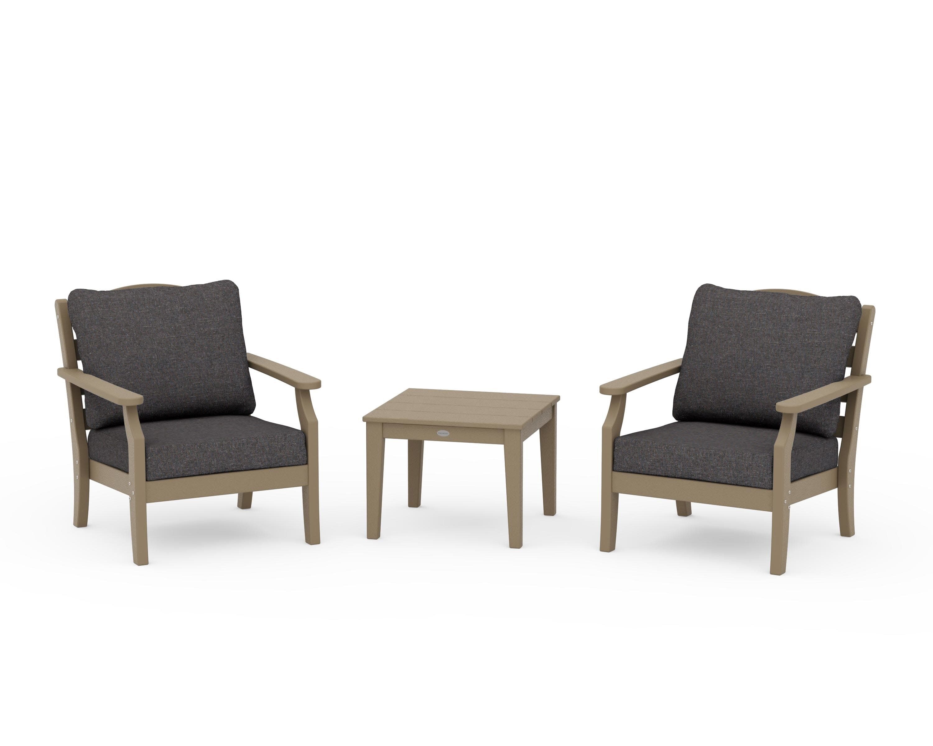Savannah 3-Piece Deep Seating Set in Vintage Sahara / Ash Charcoal