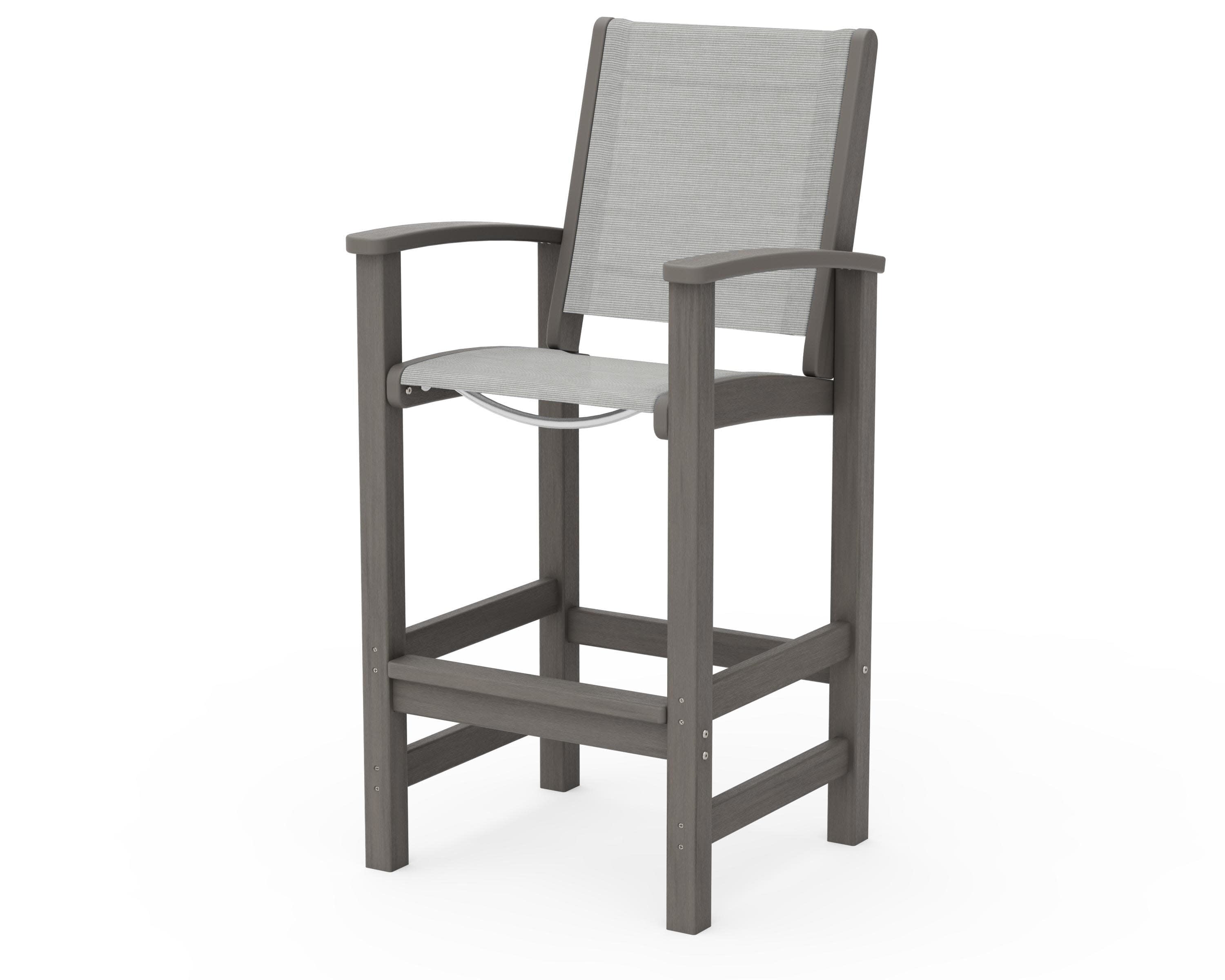 Coastal Bar Chair in Driftwood / Metallic Sling