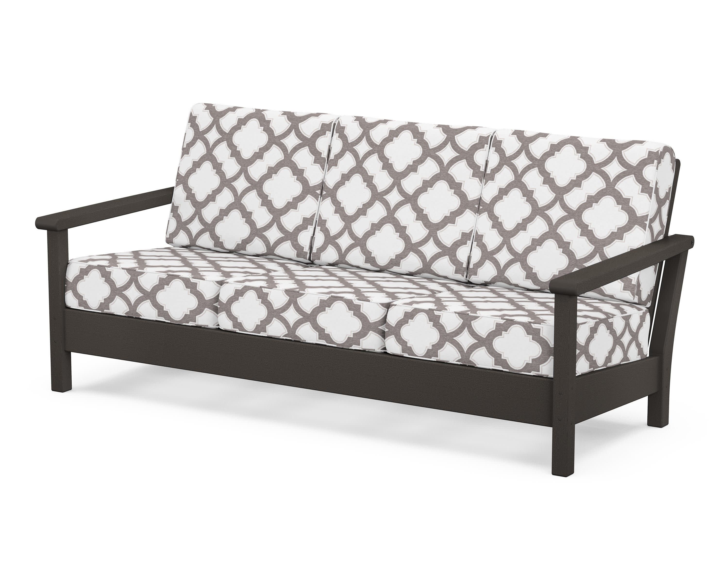Harbour Deep Seating Sofa in Vintage Coffee / Trellis Grey Mist