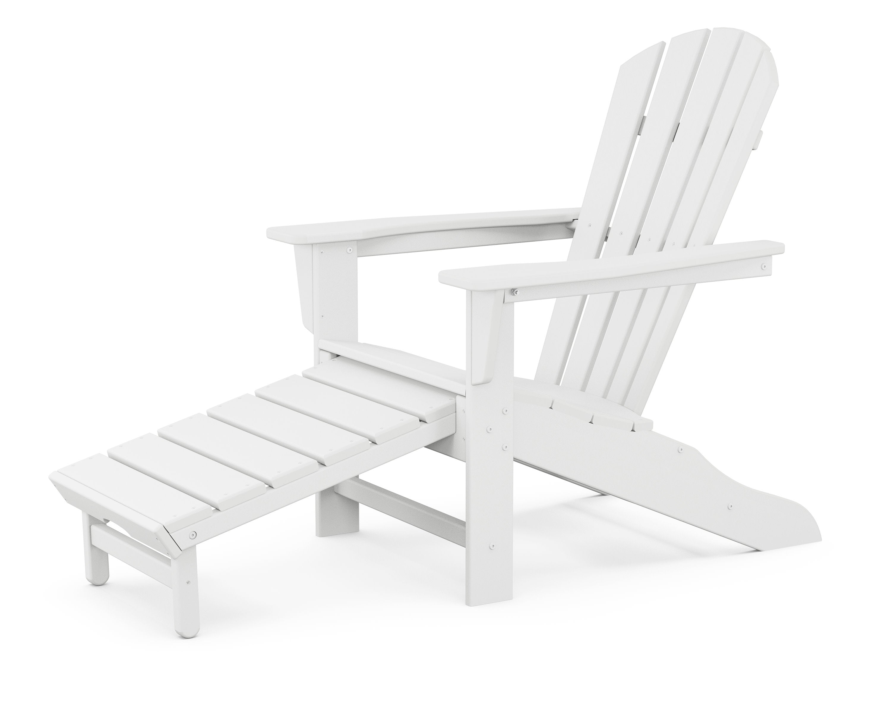 Palm Coast Ultimate Adirondack with Hideaway Ottoman in White