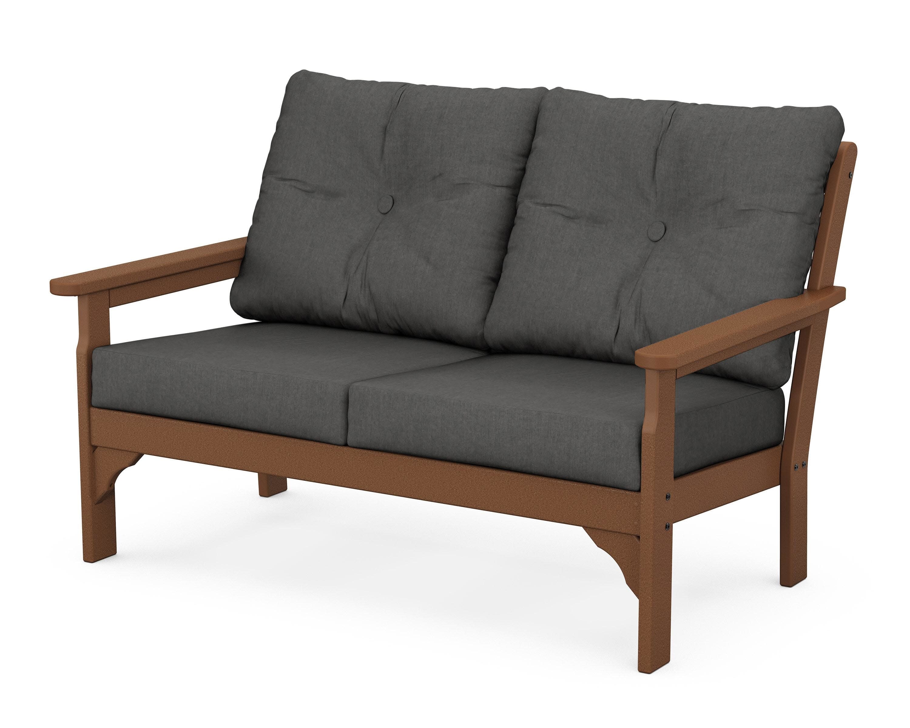 Vineyard Deep Seating Loveseat in Teak / Spectrum Carbon