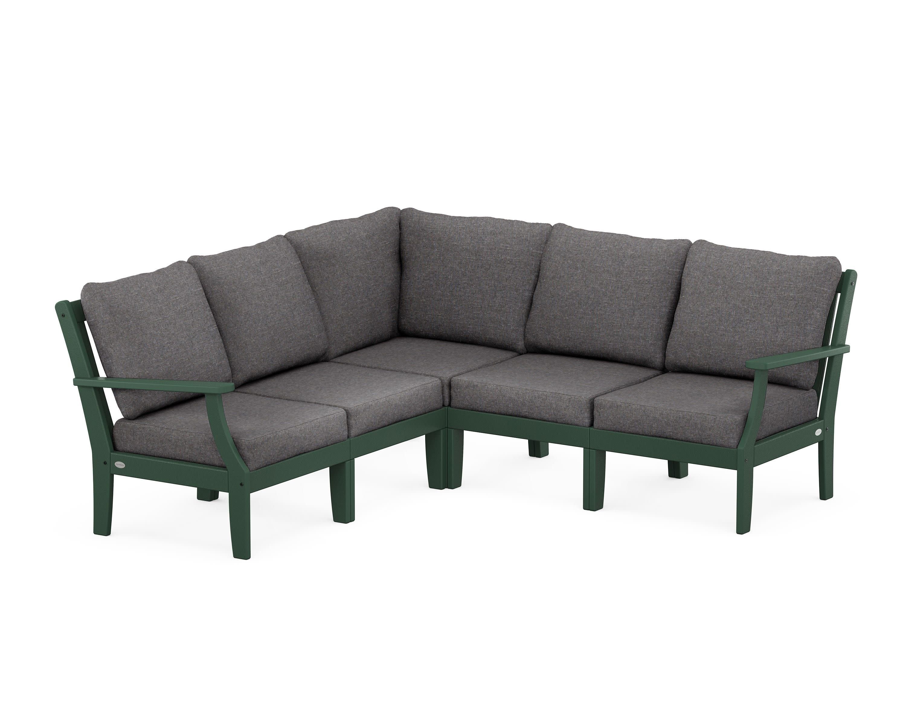 Braxton Modular 5-Piece Deep Seating Set in Green / Ash Charcoal