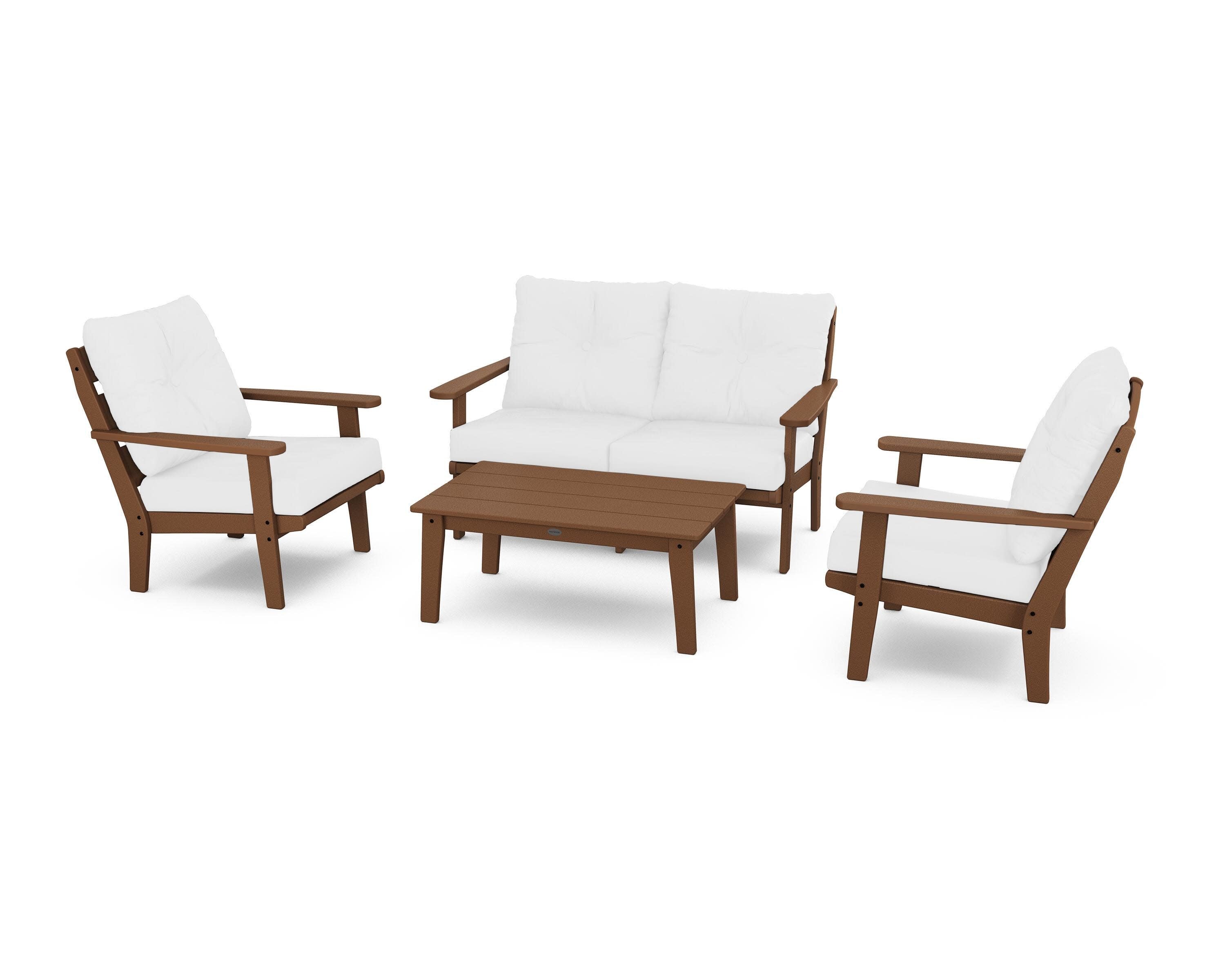 Lakeside 4-Piece Deep Seating Set in Teak / Natural