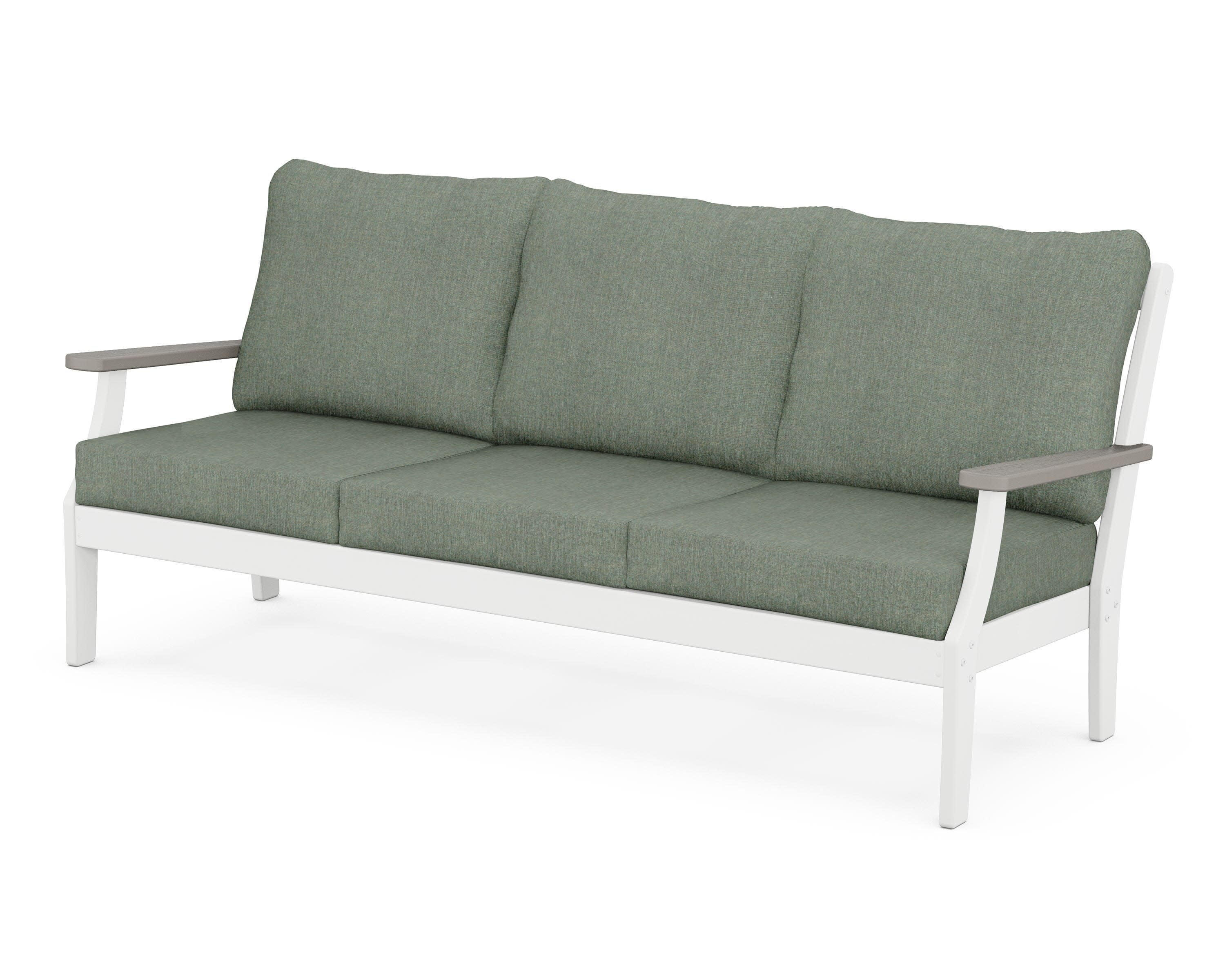 Braxton Deep Seating Sofa in White / Driftwood / Cast Sage