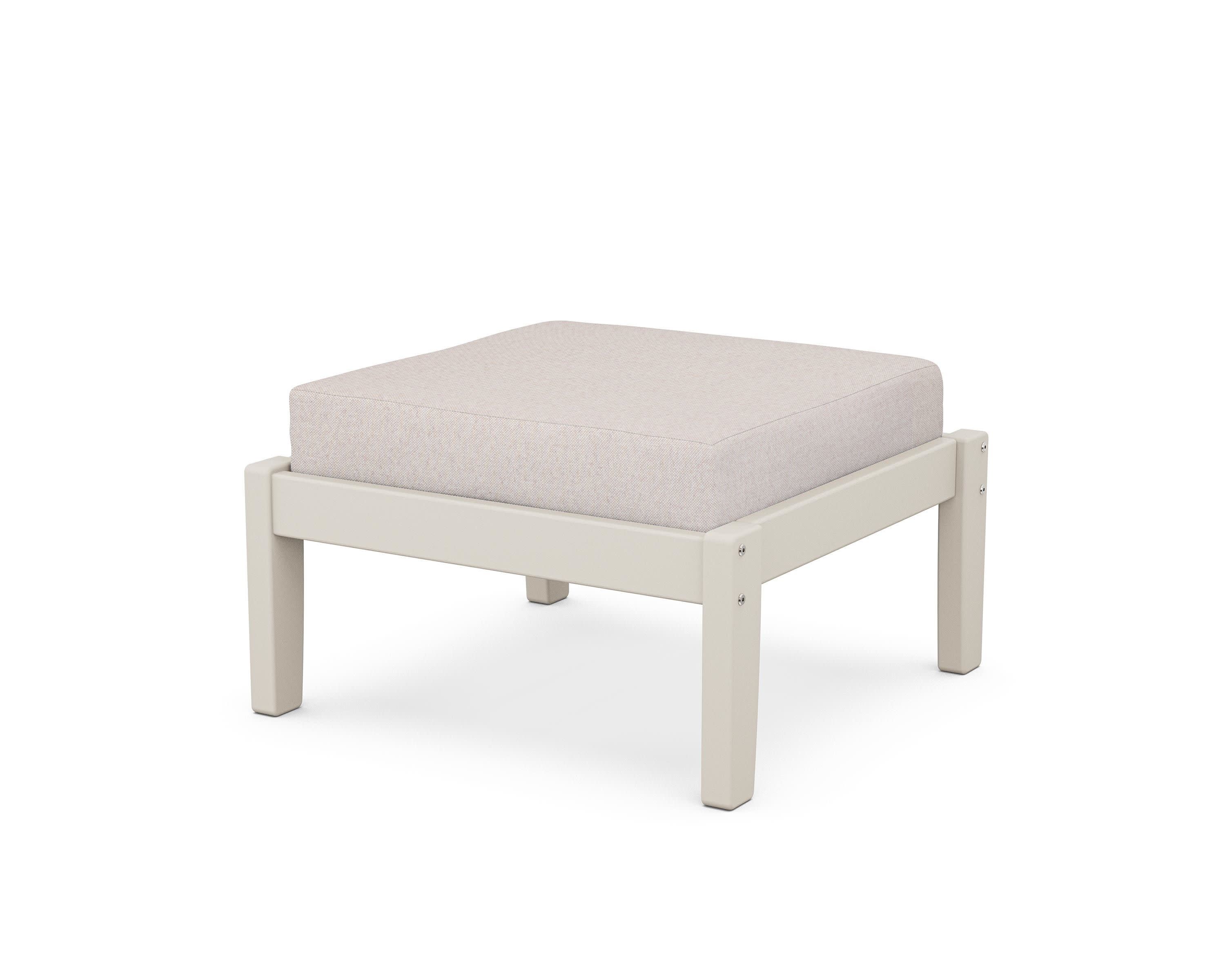 Deep Seating Ottoman in Sand / Dune Burlap