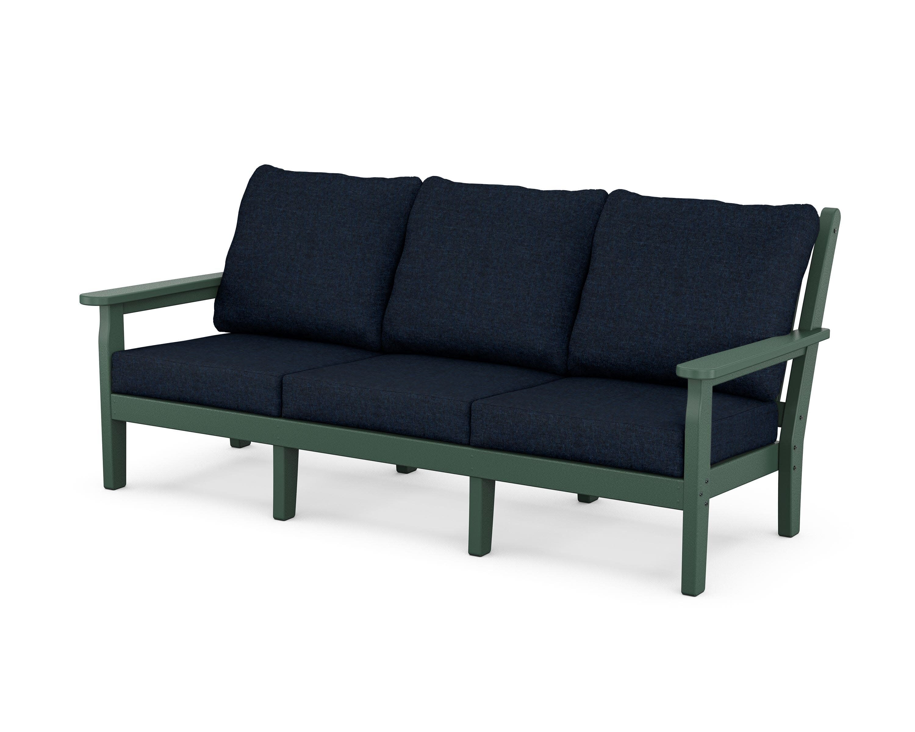 Chippendale Deep Seating Sofa in Green / Marine Indigo