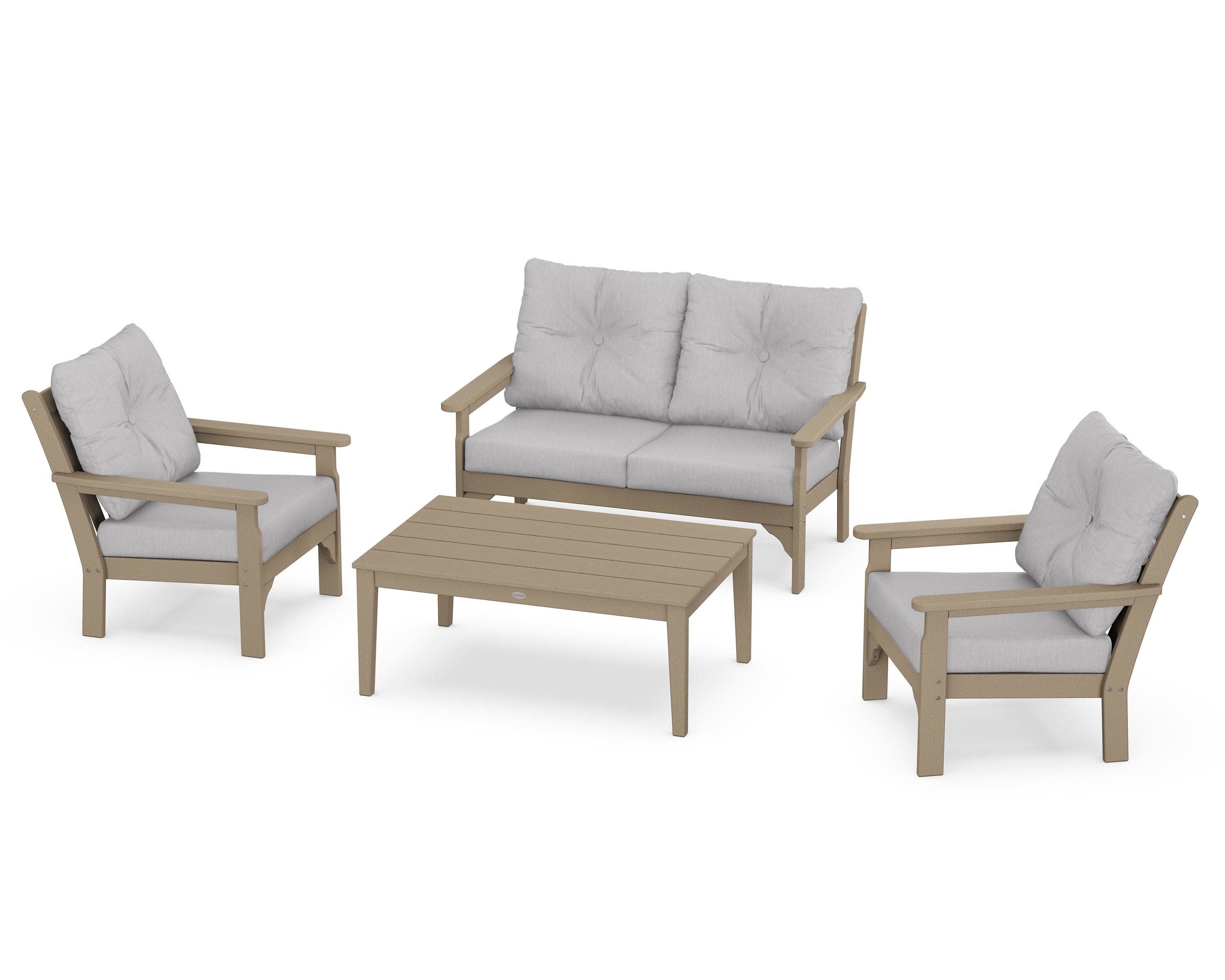 Vineyard 4-Piece Deep Seating Set in Vintage Sahara / Granite