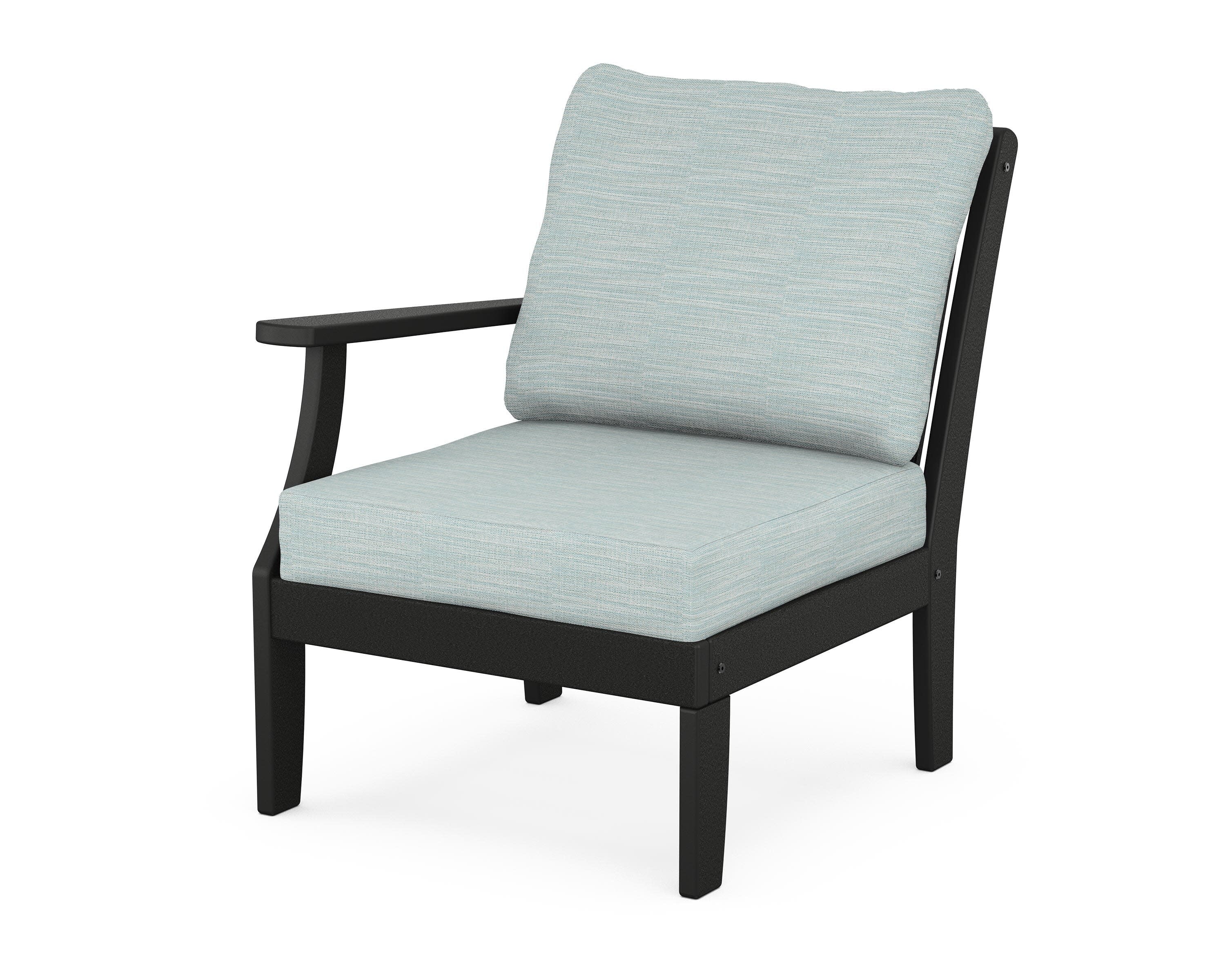 Braxton Modular Left Arm Chair in Black / Soothe Mist
