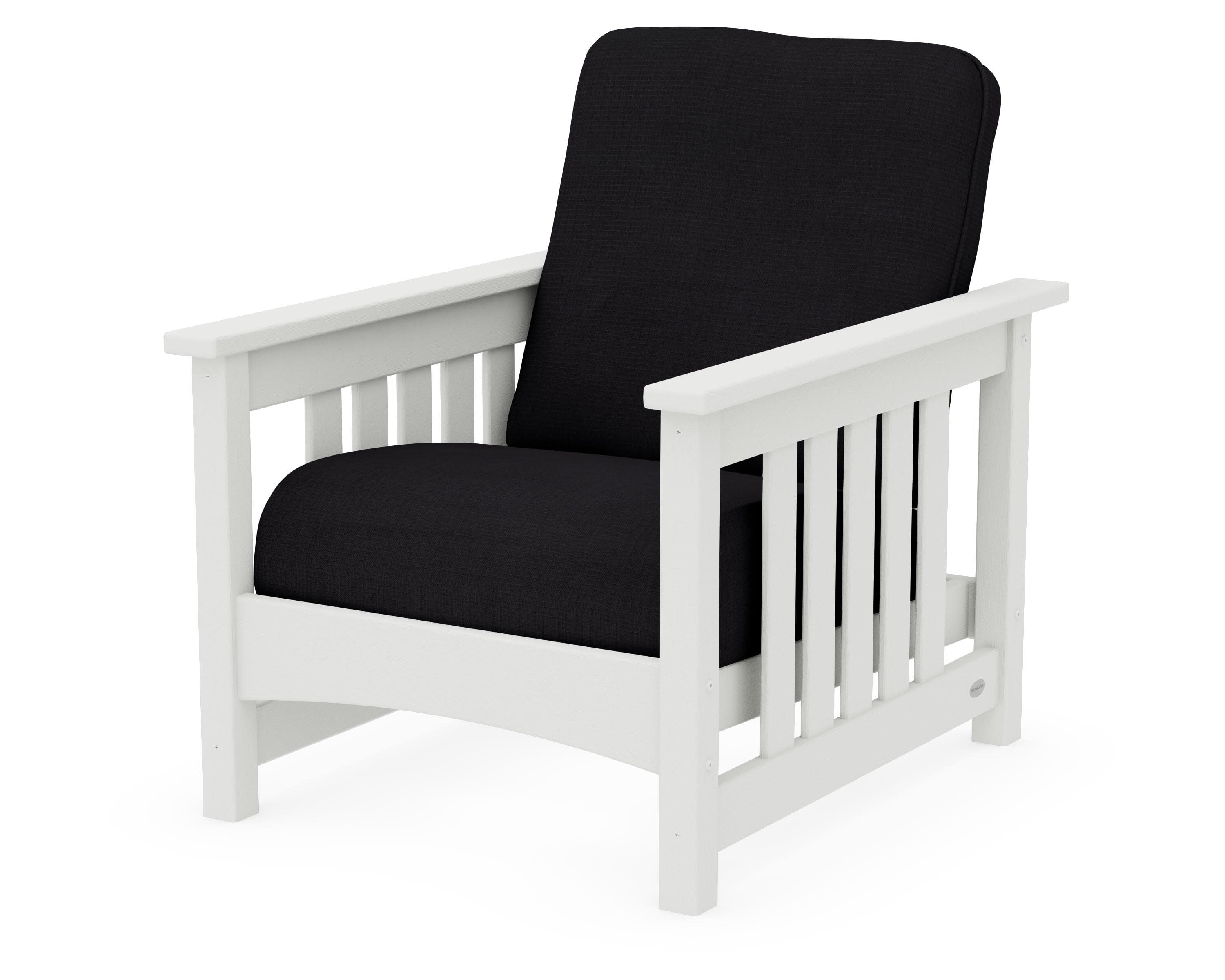 Club Mission Chair in Vintage White / Midnight Linen