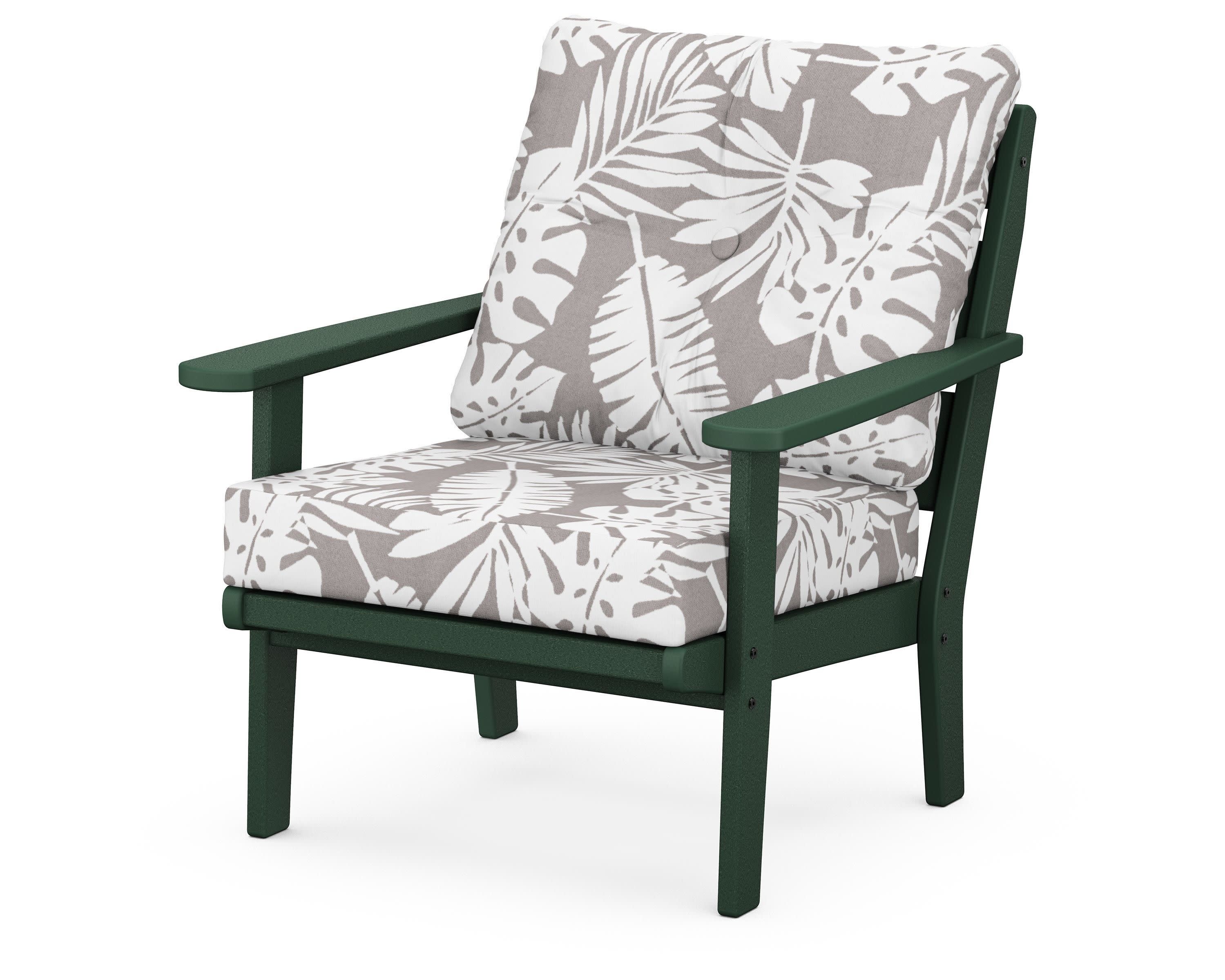 Lakeside Deep Seating Chair in Green / Leaf Grey Mist