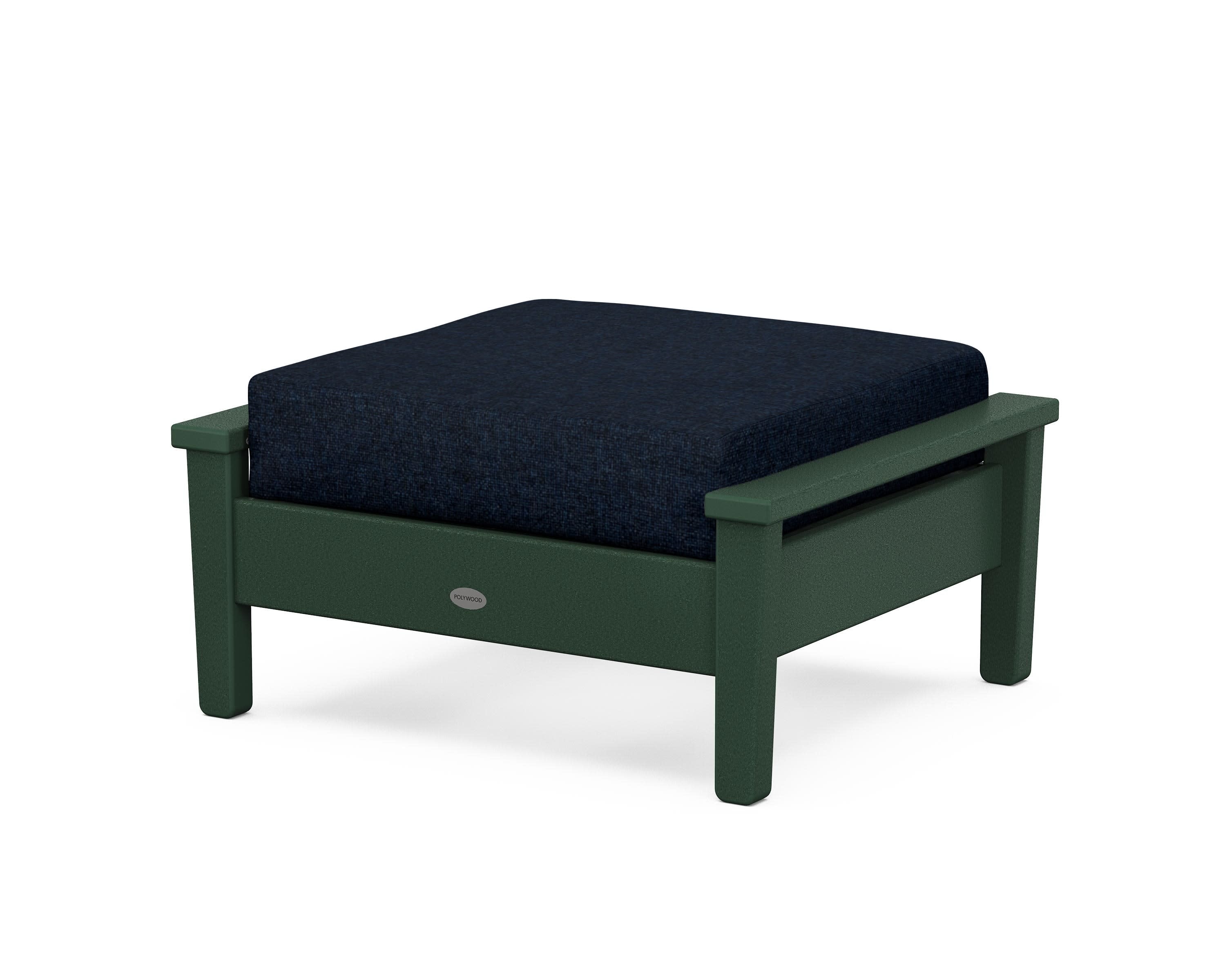 Prescott Deep Seating Ottoman in Green / Marine Indigo