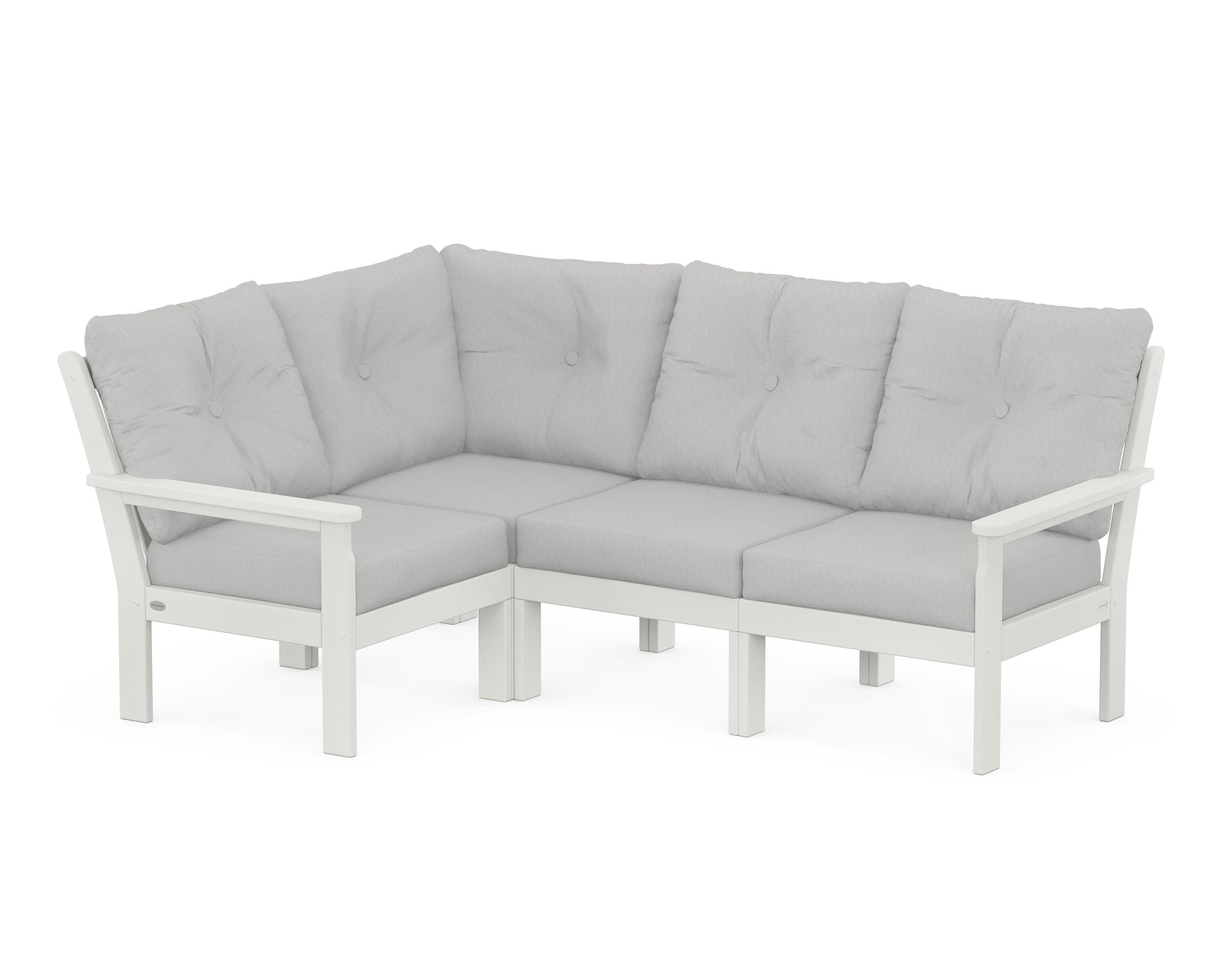 Vineyard 4-Piece Sectional in Vintage White / Diamond in the Rough