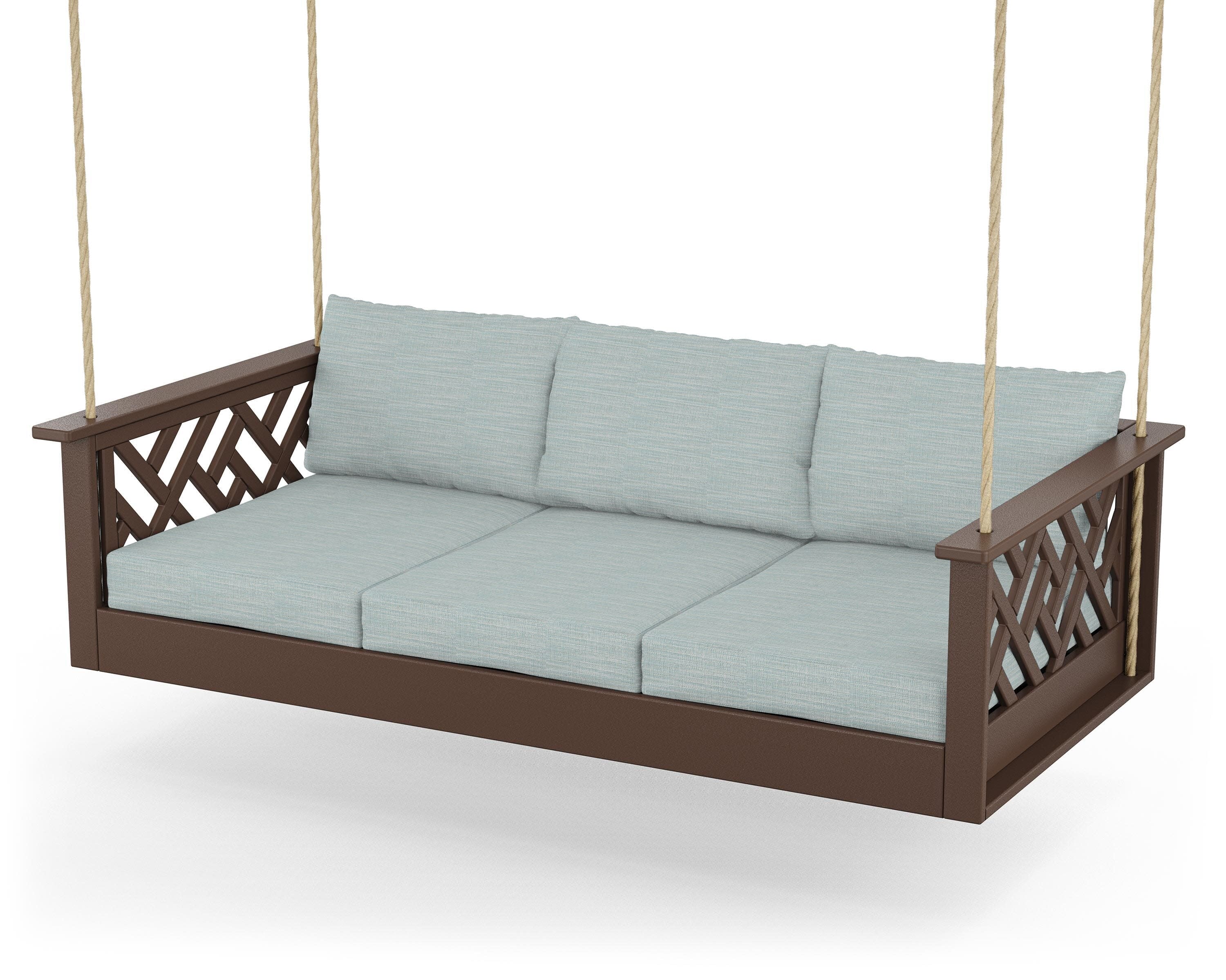 Chippendale Daybed Swing in Mahogany / Soothe Mist