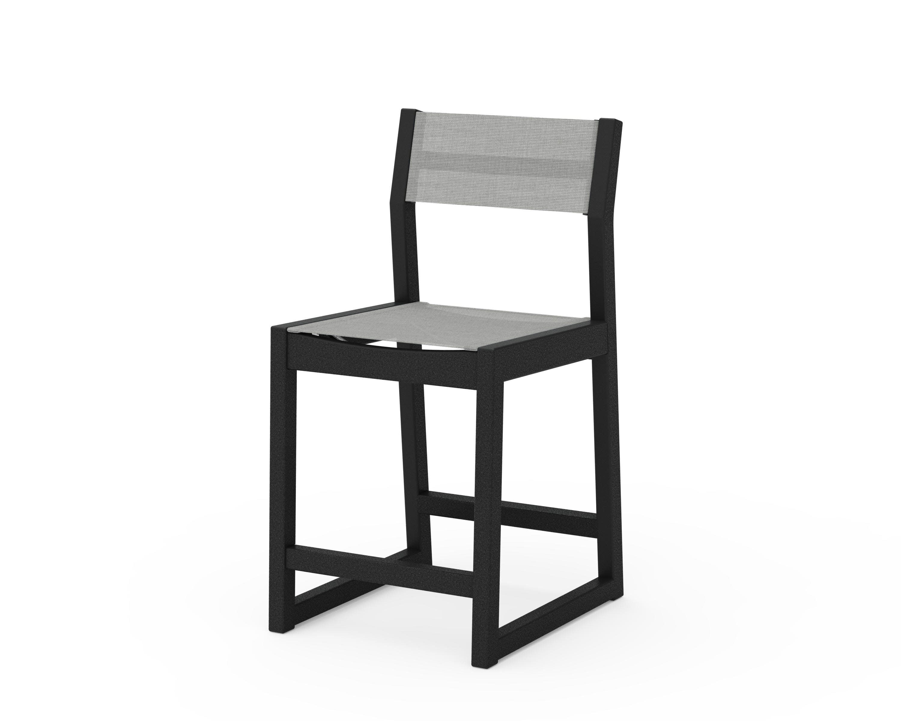 EDGE Sling Counter Side Chair in Black / Metallic Sling