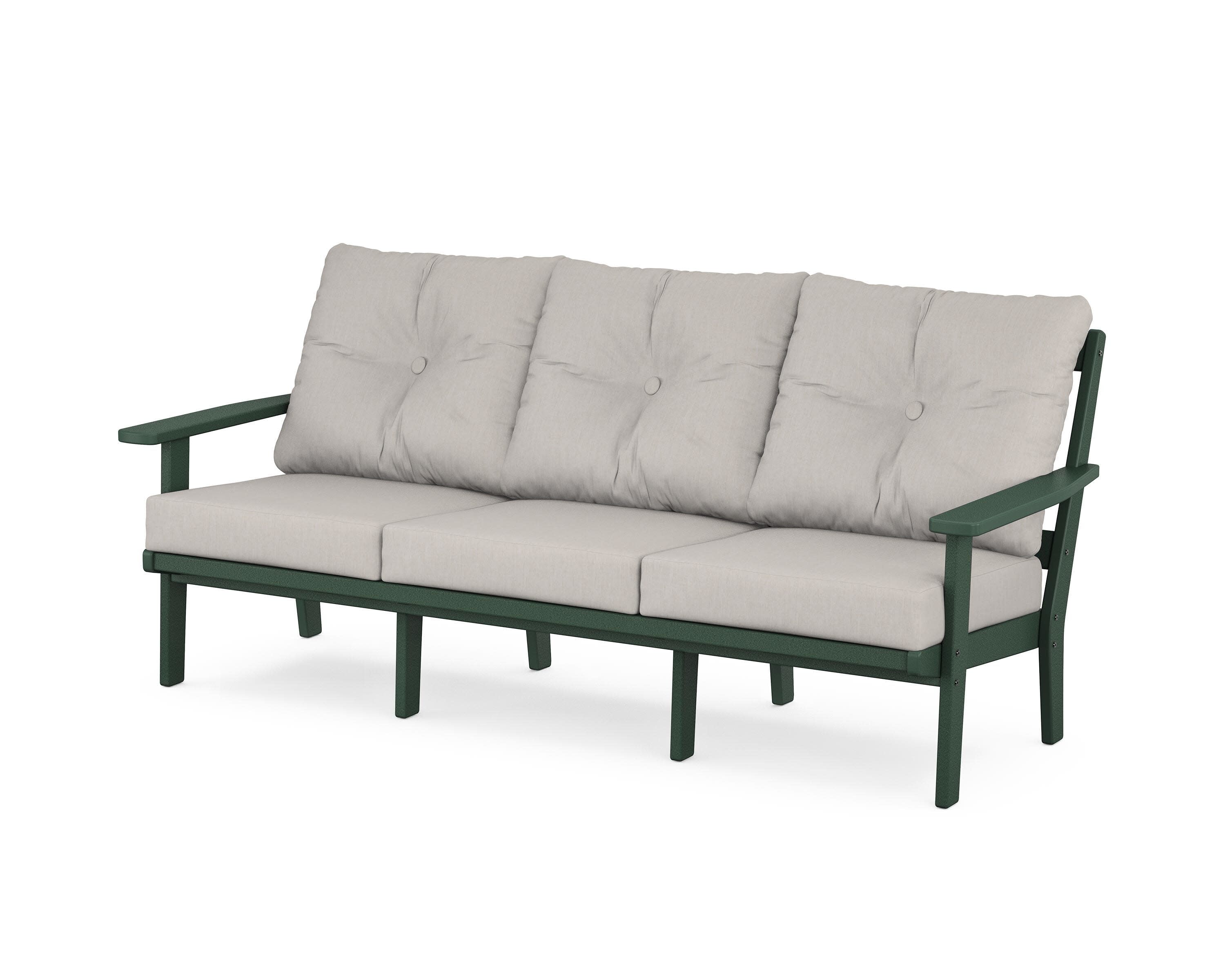 PrairieDeep Seating Sofa in Green / Cast Ash