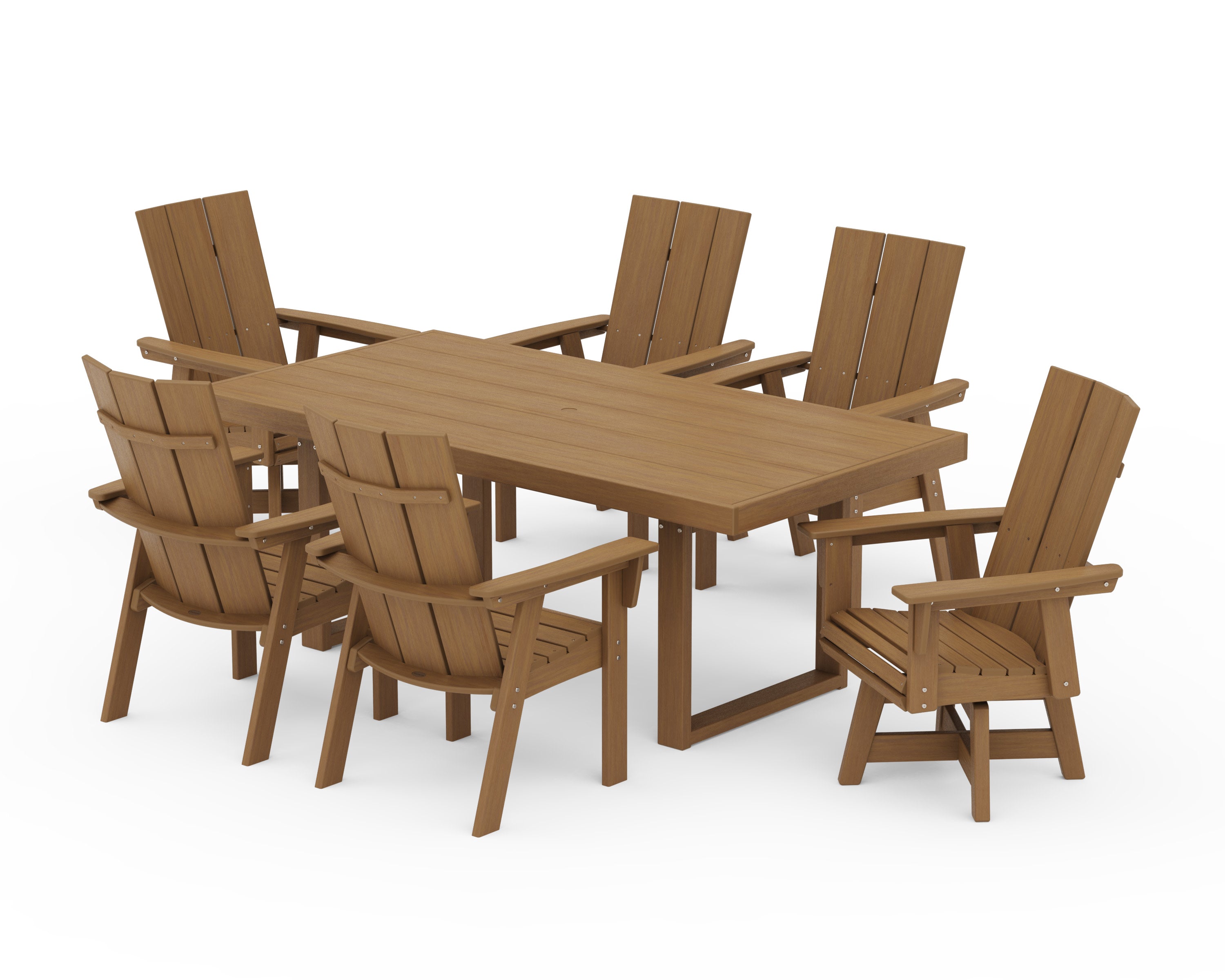 Modern Adirondack 7-Piece Dining Set in Natural