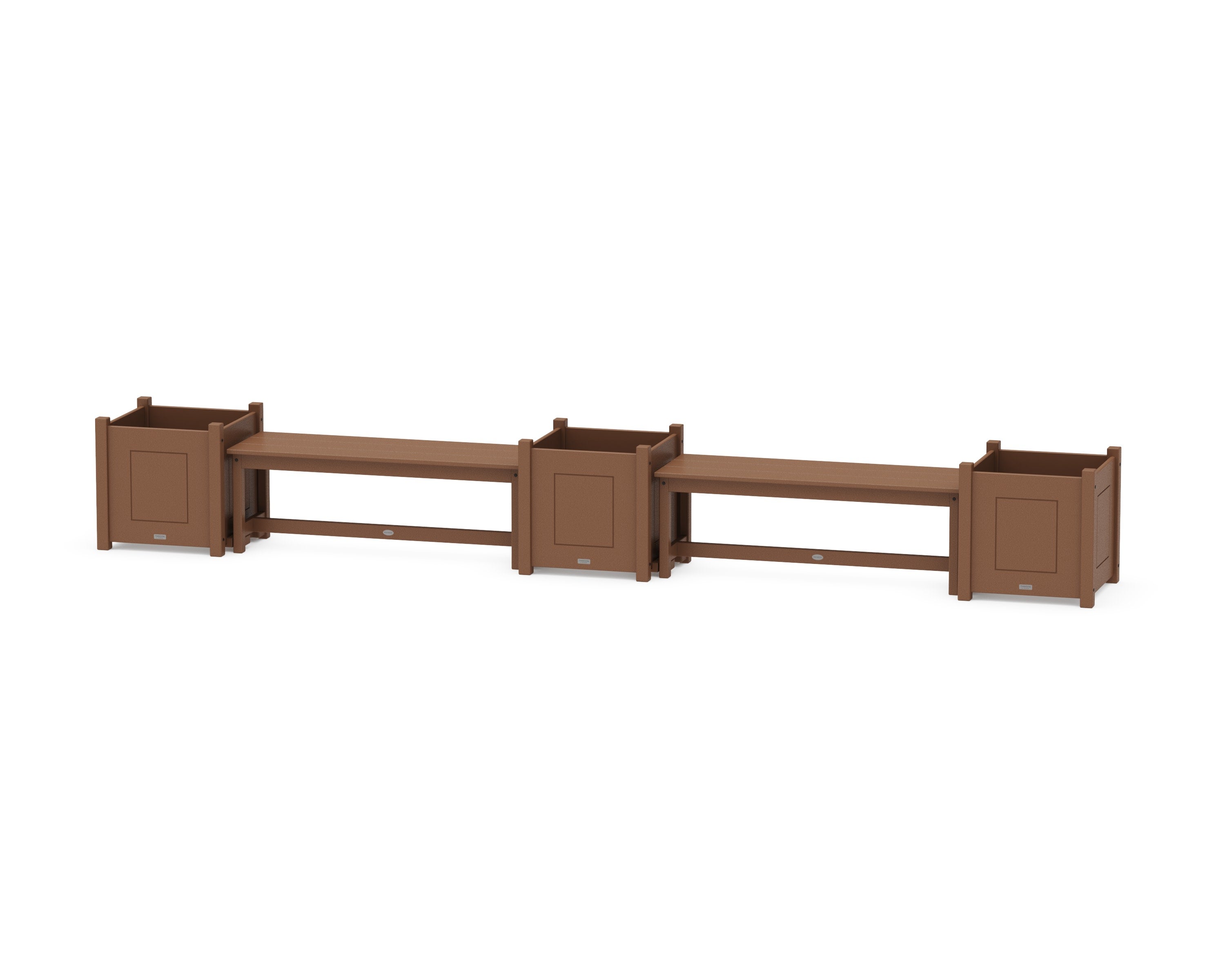48" Country Living Straight Double Planter Bench Set - Large in Teak