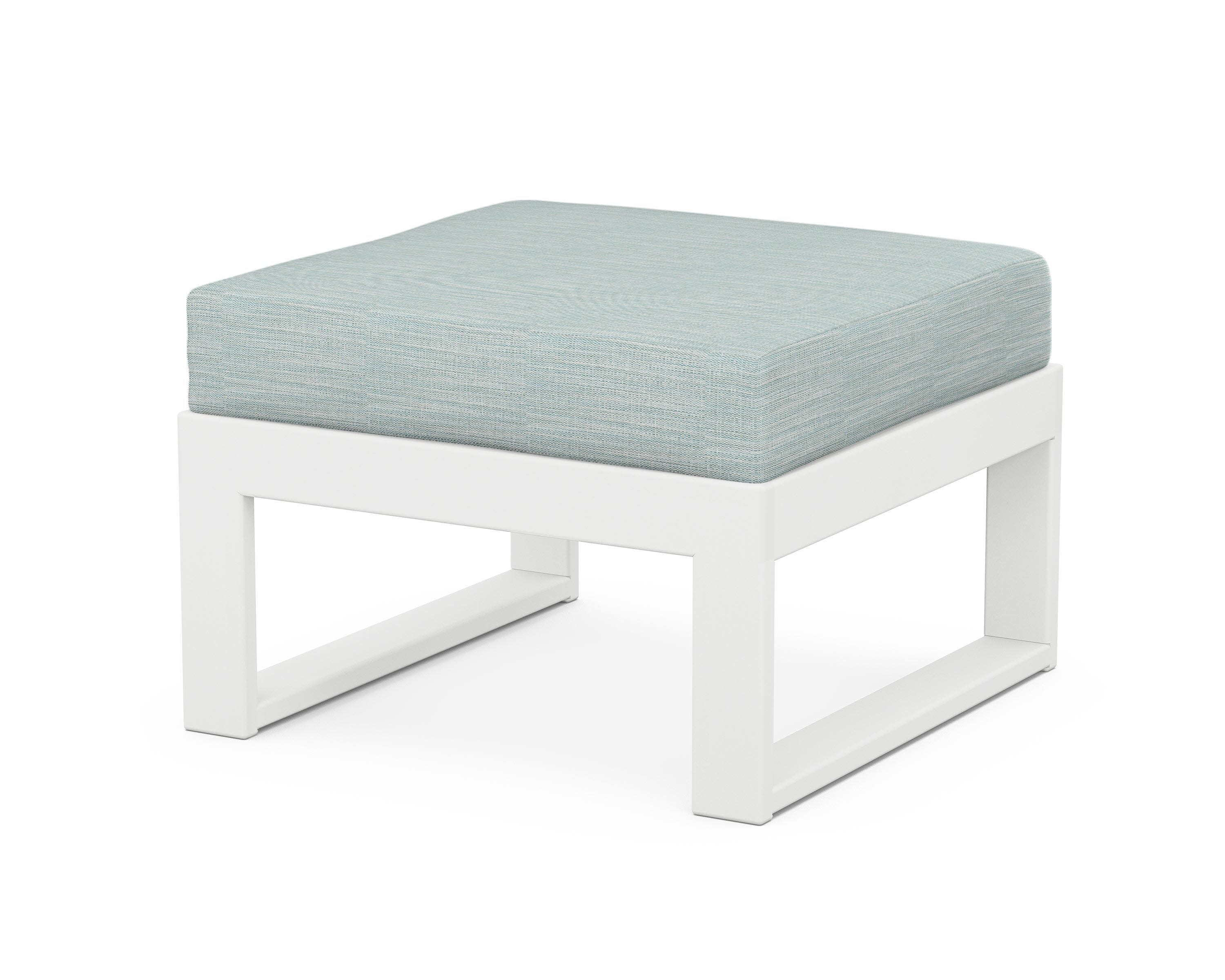 Modular Ottoman - Modern in White / Soothe Mist