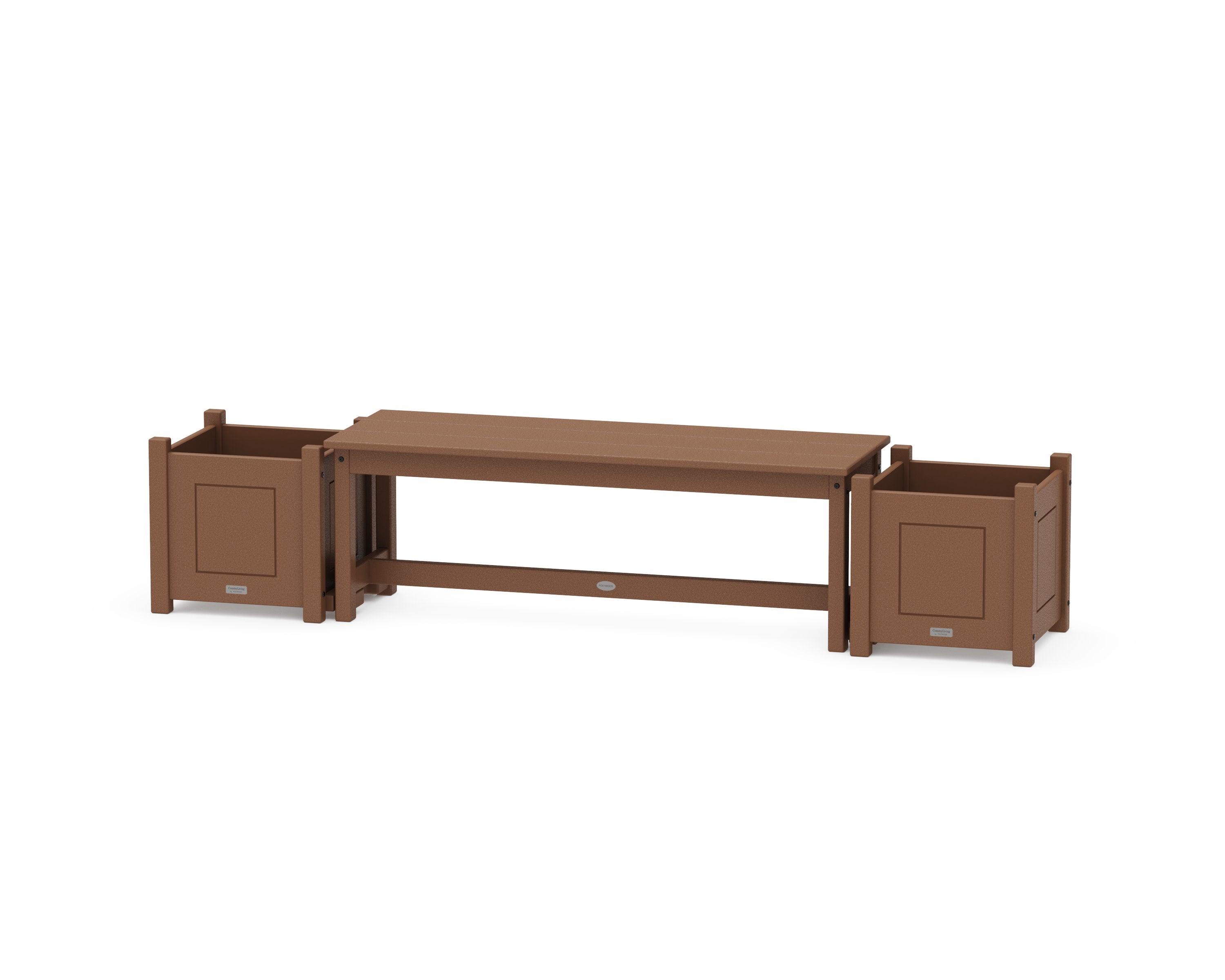 48" Country Living Straight Planter Bench Set in Teak