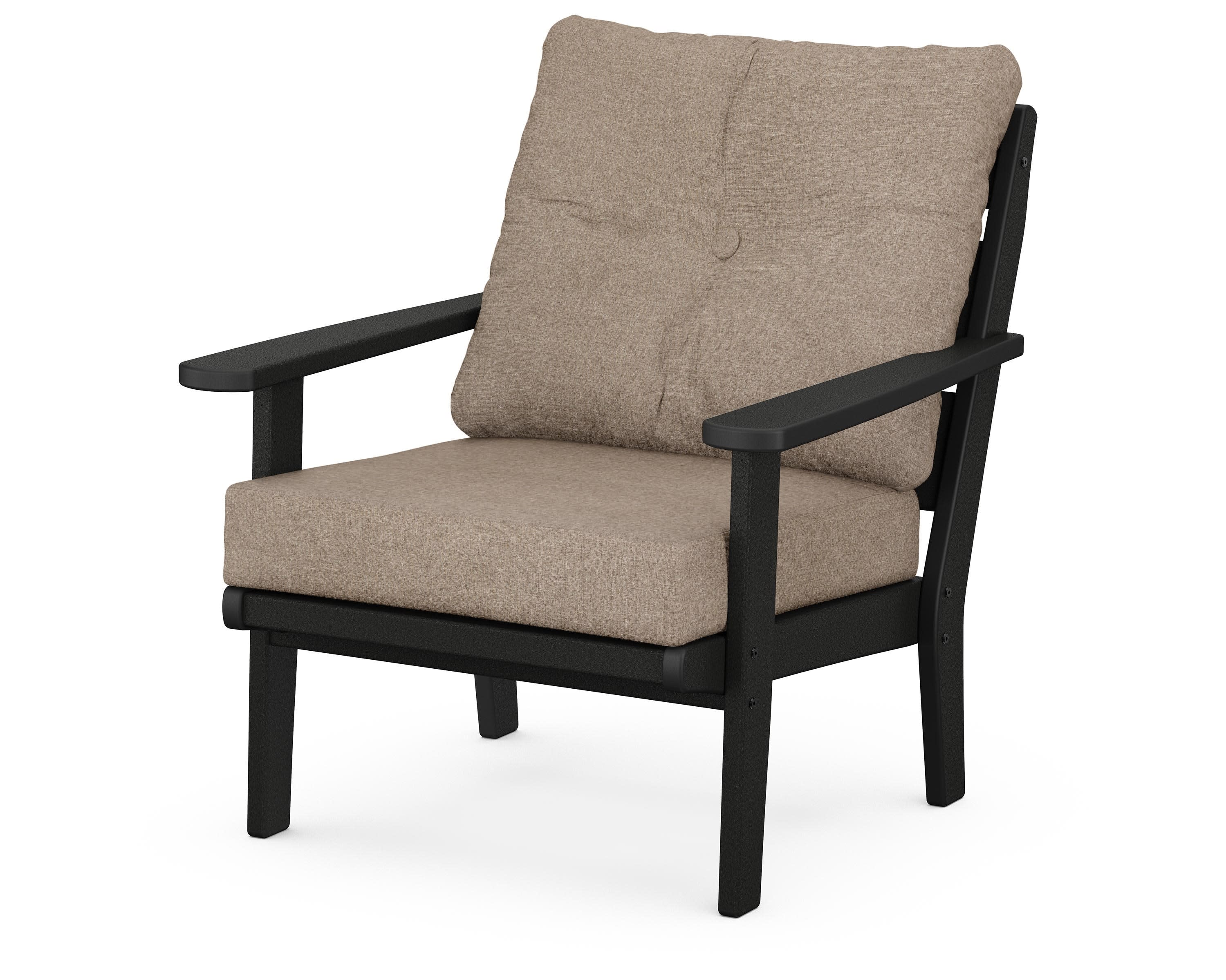 Lakeside Deep Seating Chair in Black / Spiced Burlap