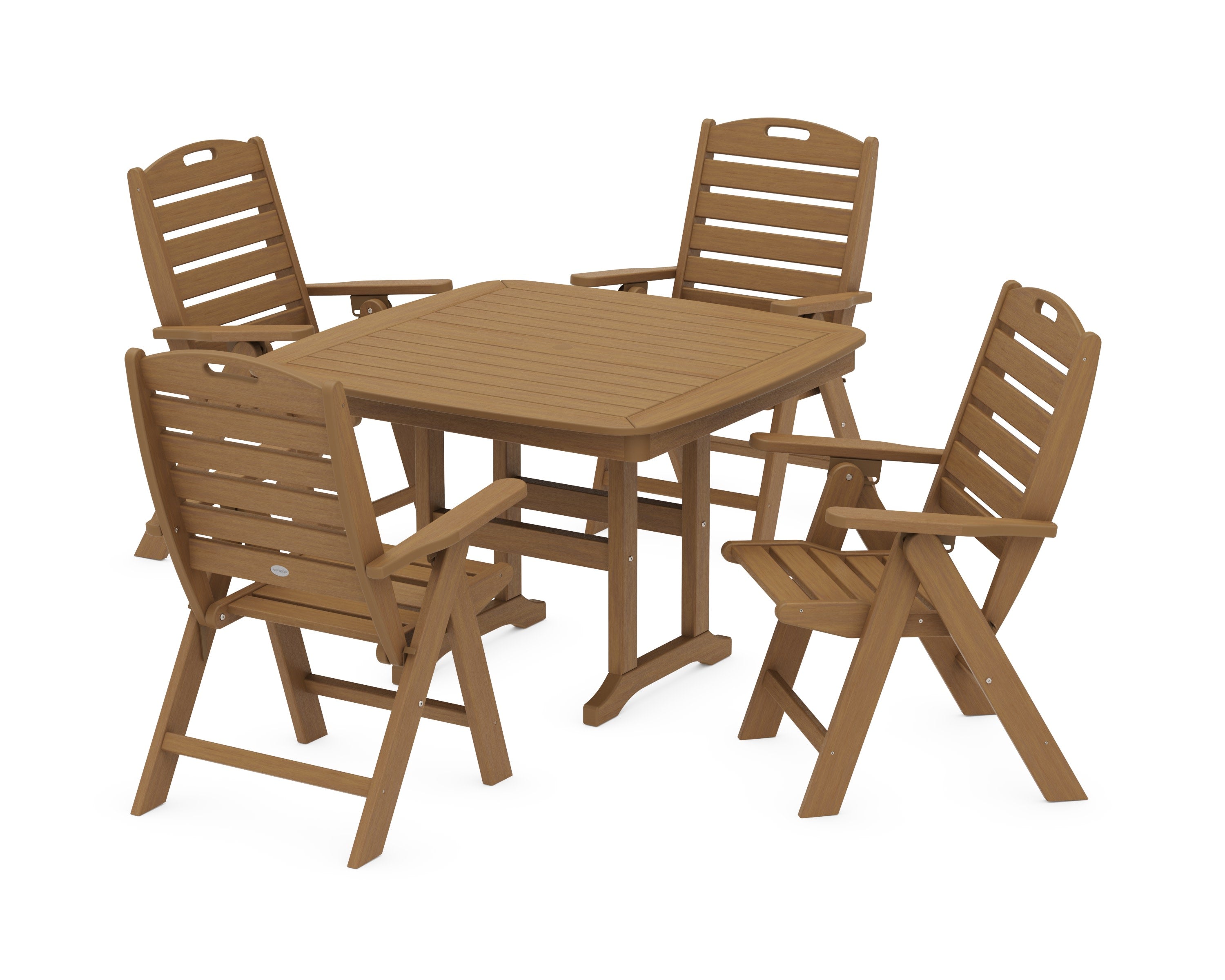 Nautical Highback Chair 5-Piece Dining Set in Natural