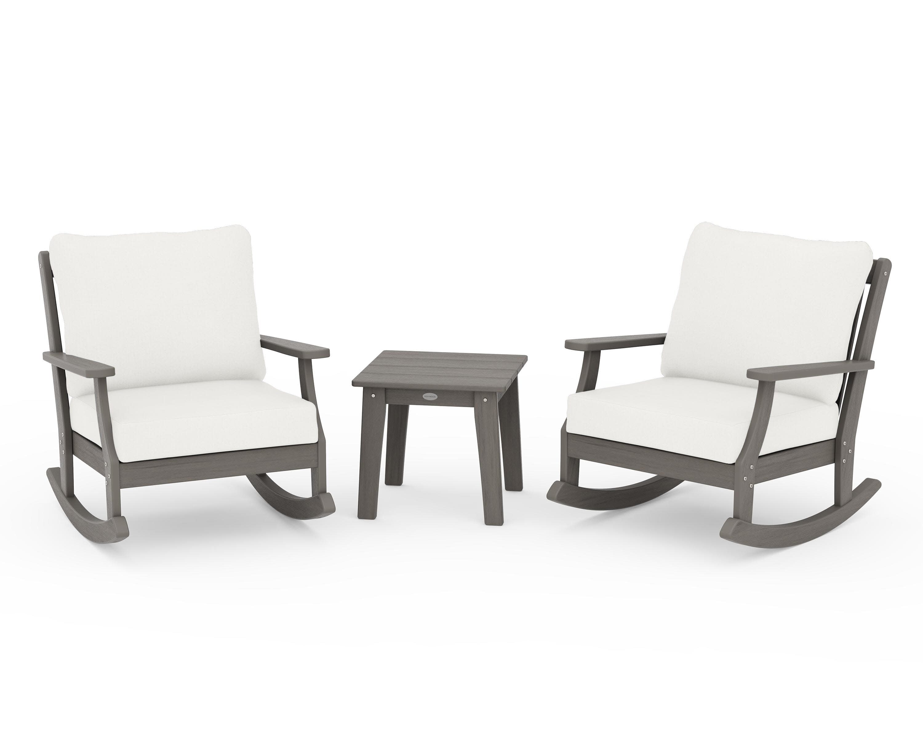 Braxton 3-Piece Deep Seating Rocker Set in Driftwood / Natural Linen