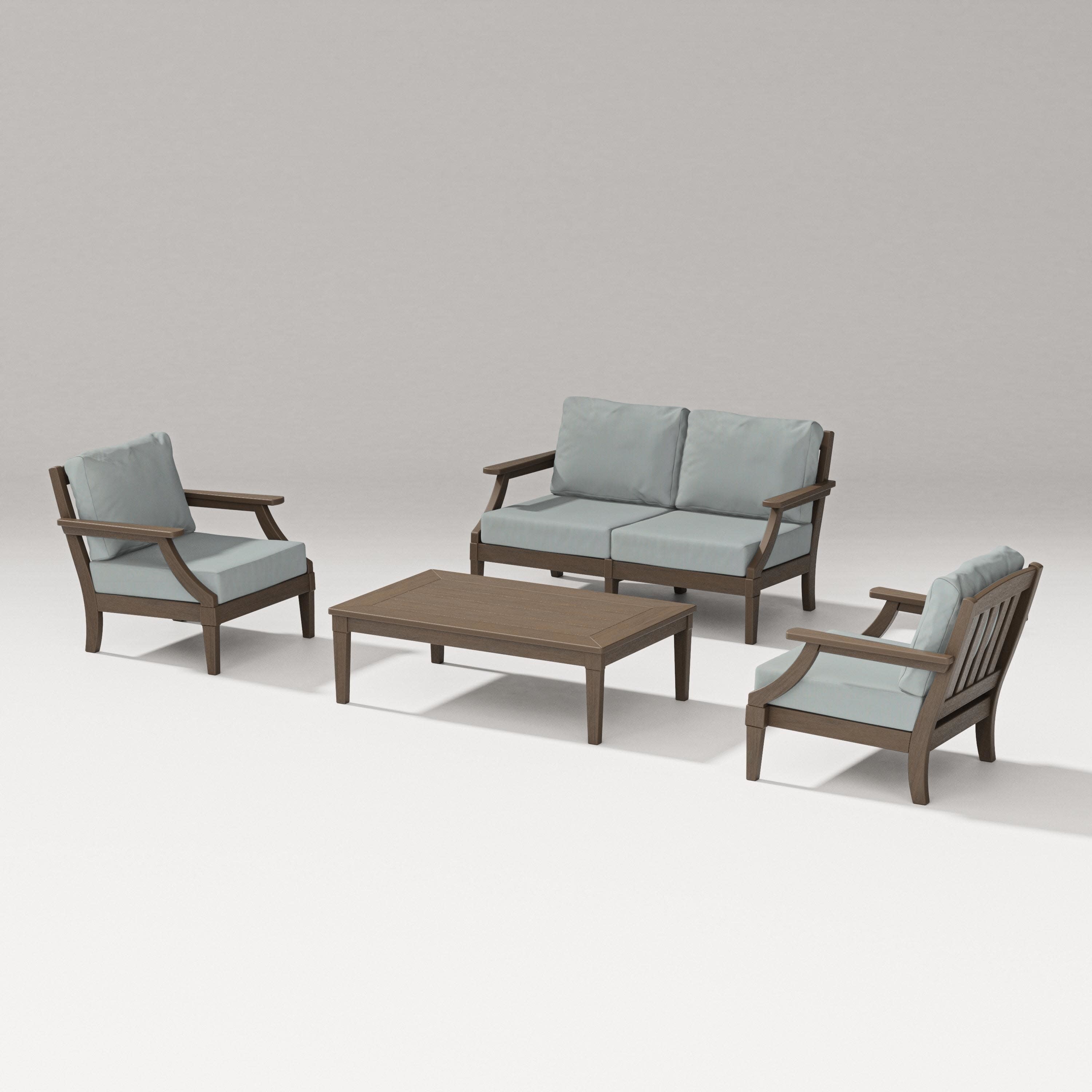Estate Lounge 4-Piece Loveseat Set in Kona / Spa
