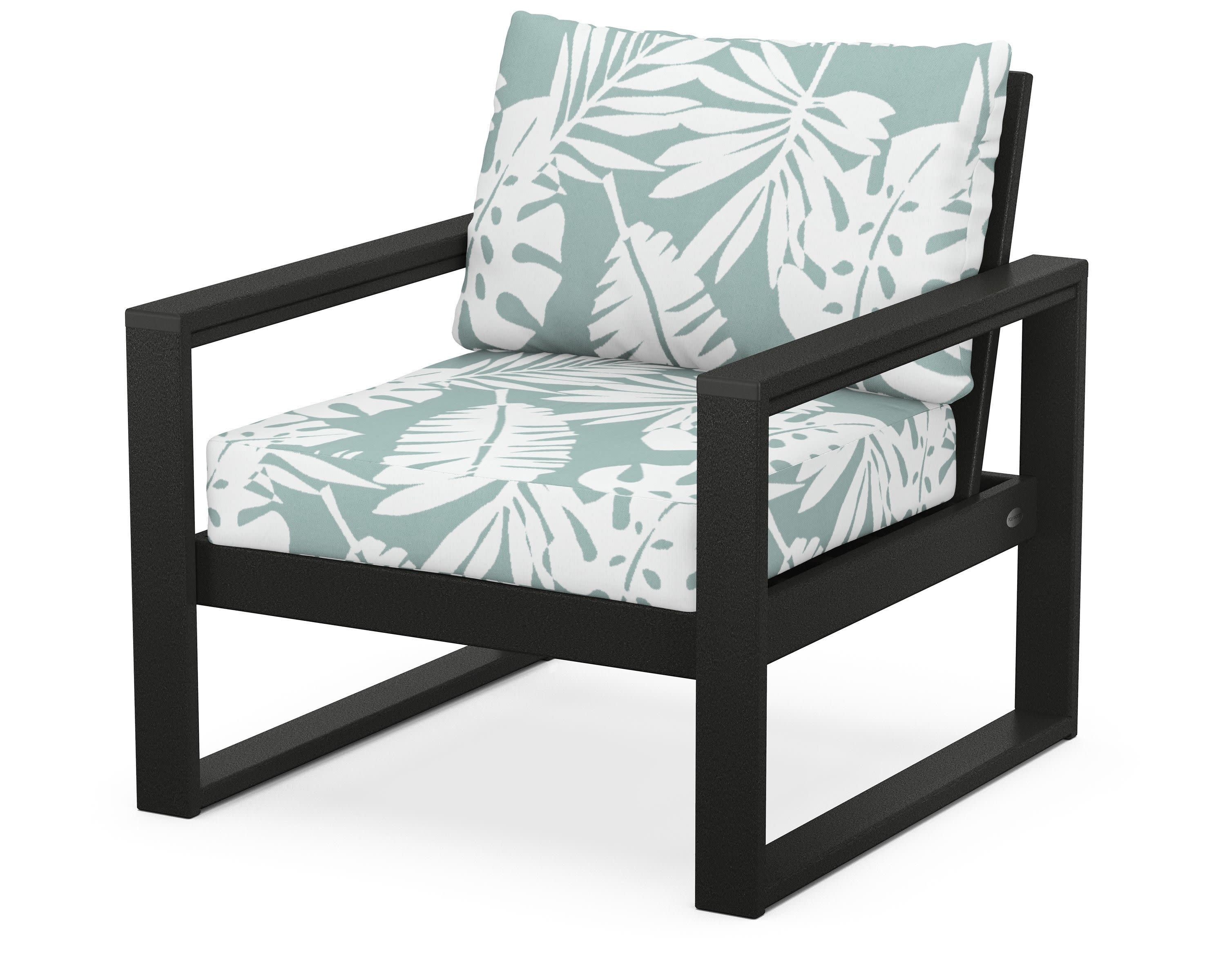 EDGE Club Chair in Black / Leaf Glacier Spa