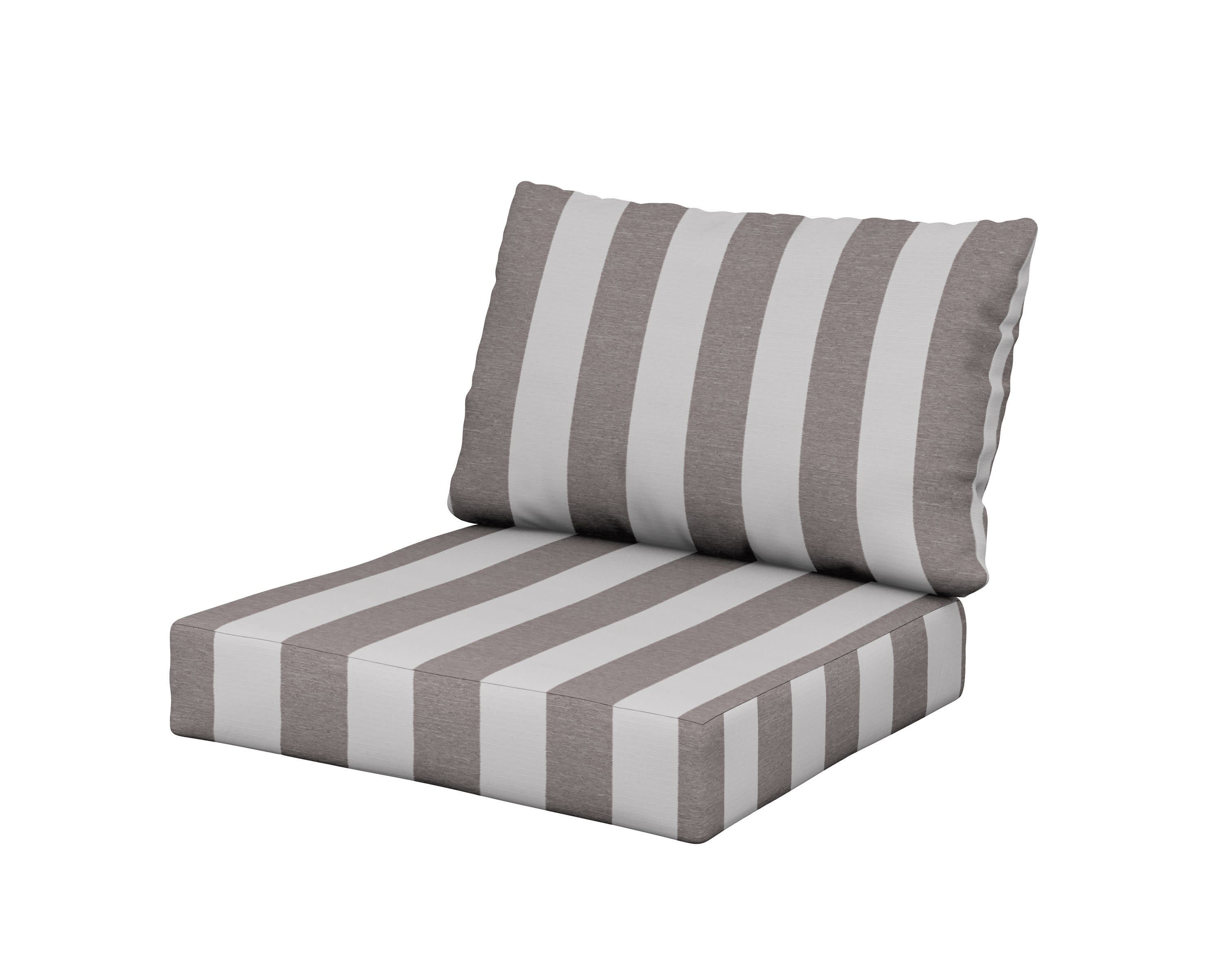 Modular Cushion in Cabana Stripe Grey Mist