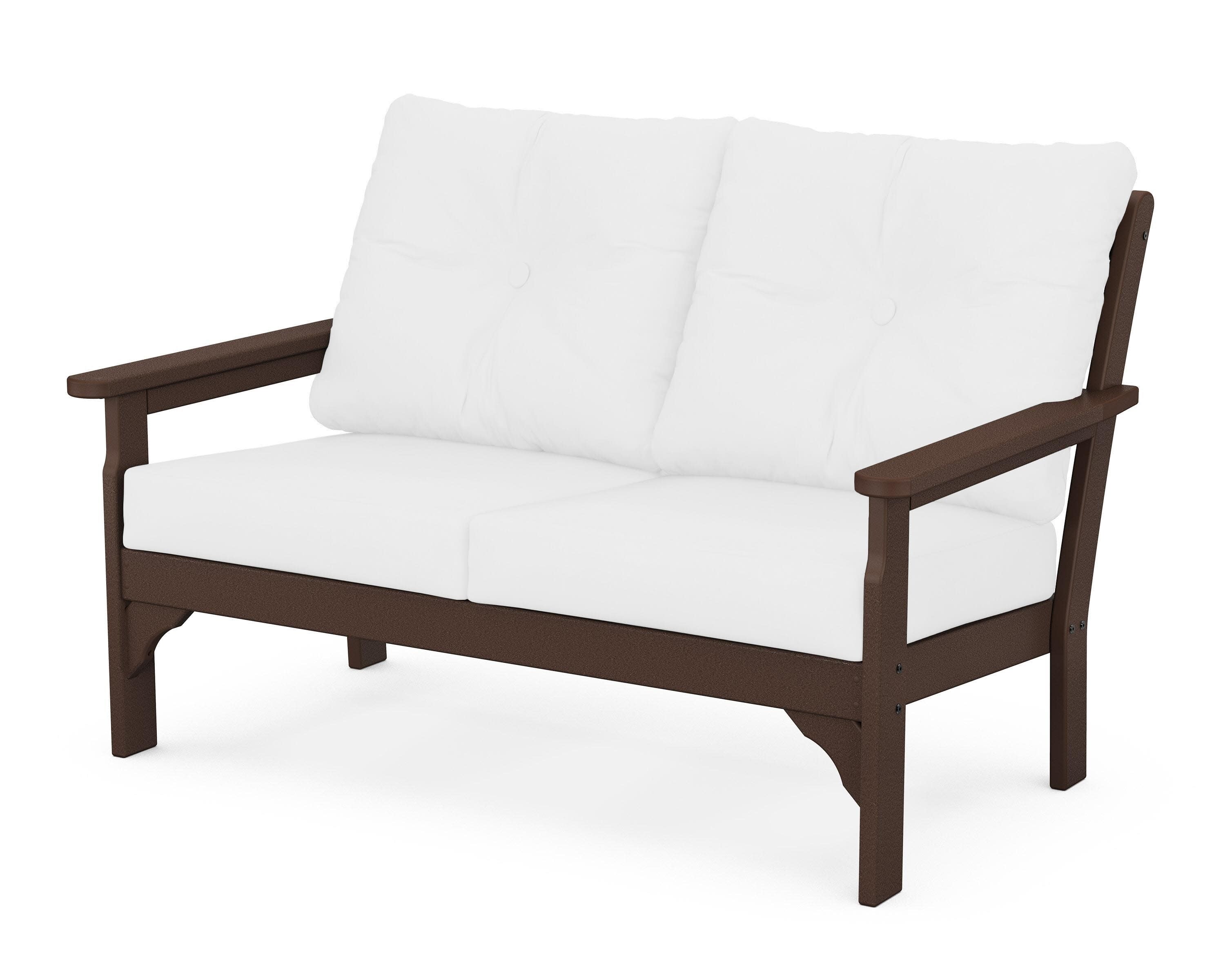 Vineyard Deep Seating Loveseat in Mahogany / Natural