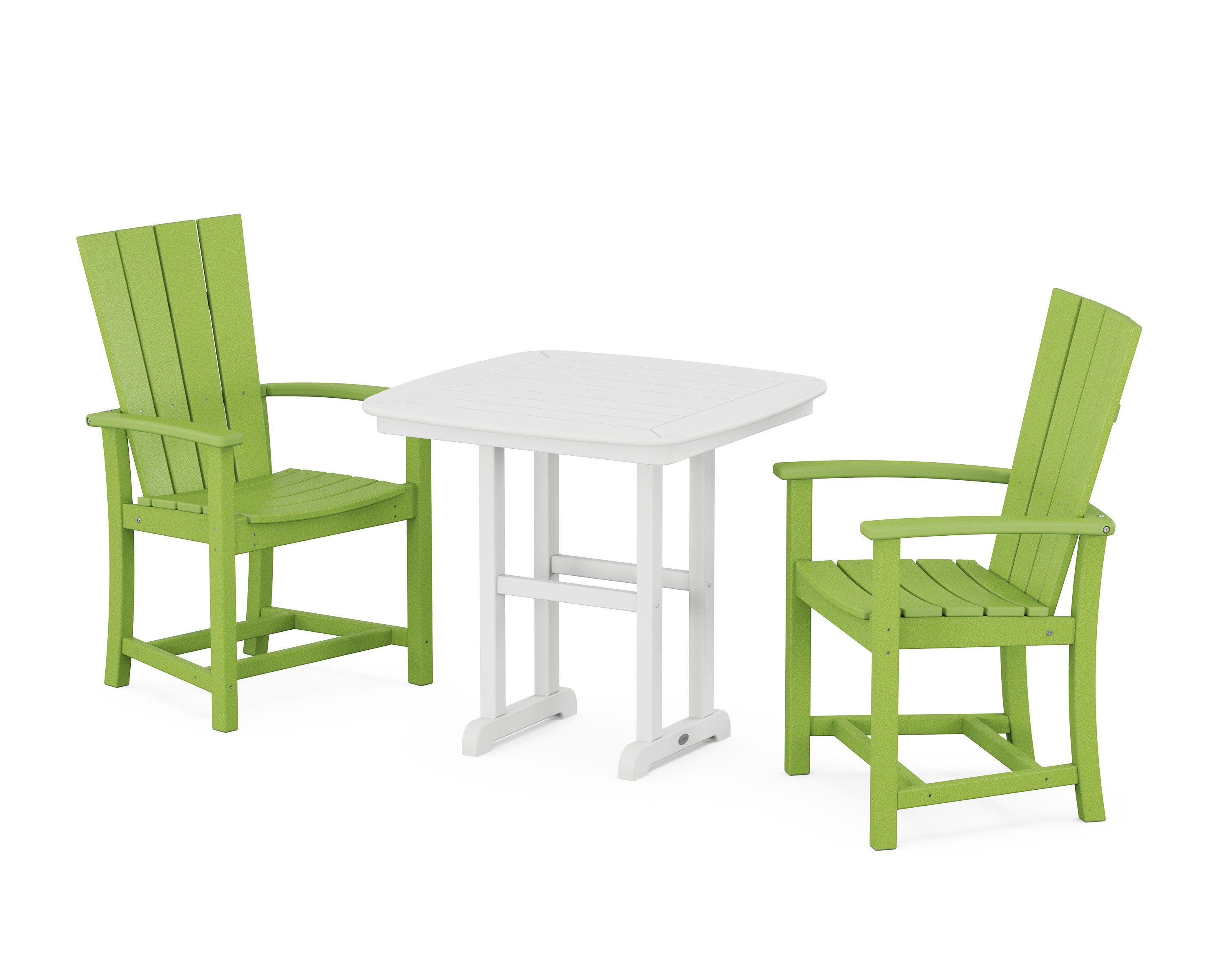 Quattro 3-Piece Dining Set in Lime / White
