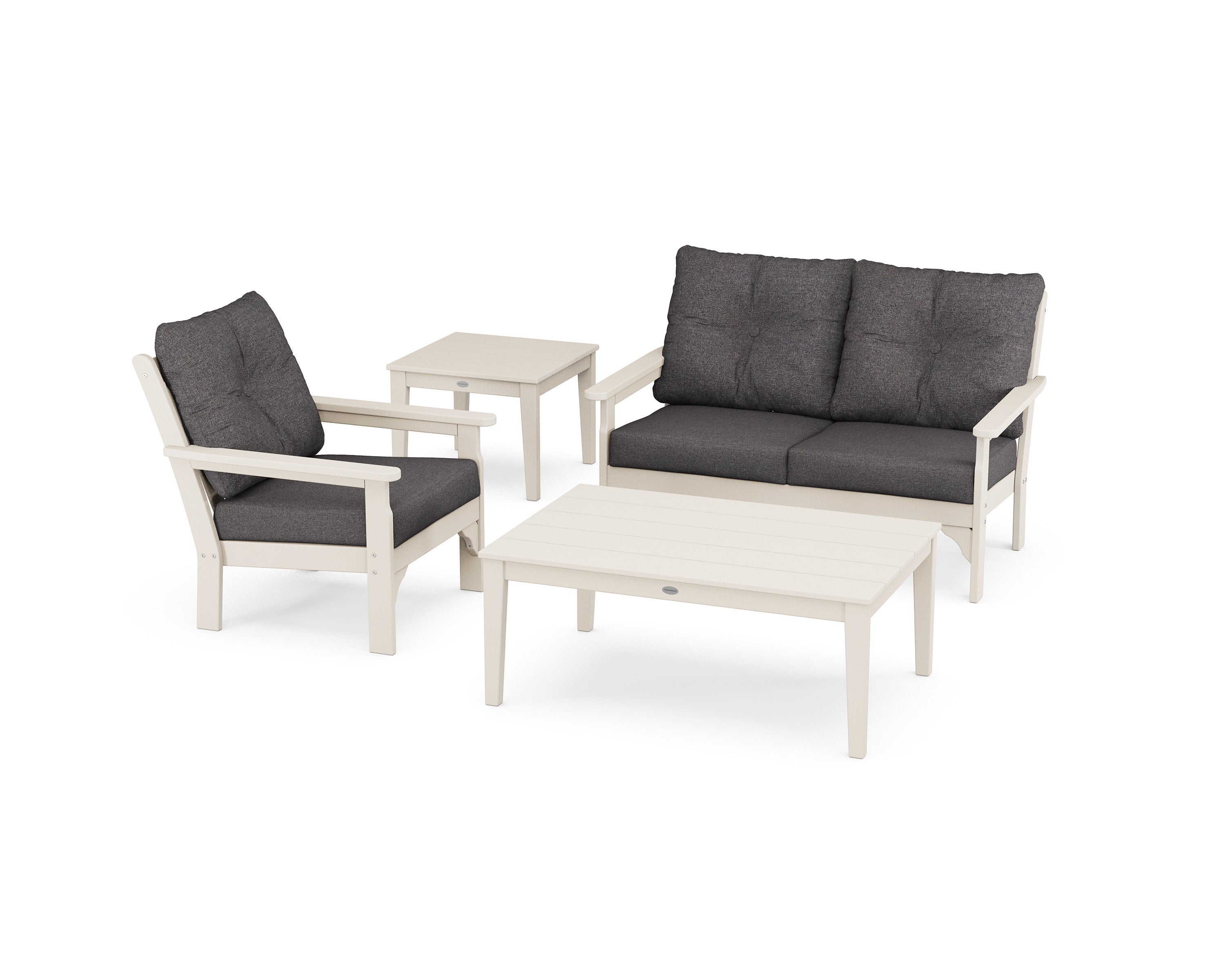 Vineyard 4-Piece Deep Seating Set in Sand / Ash Charcoal