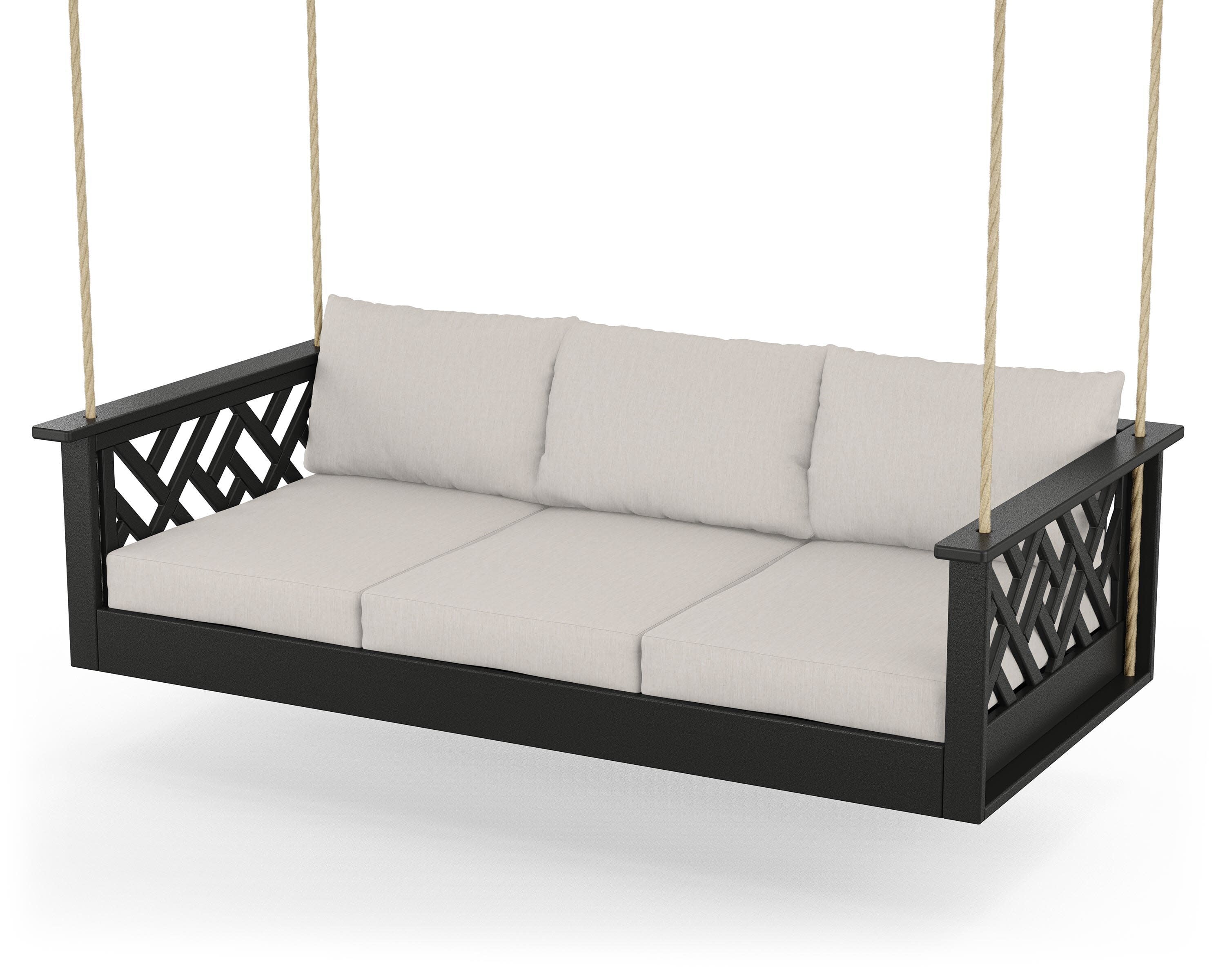 Chippendale Daybed Swing in Black / Cast Ash