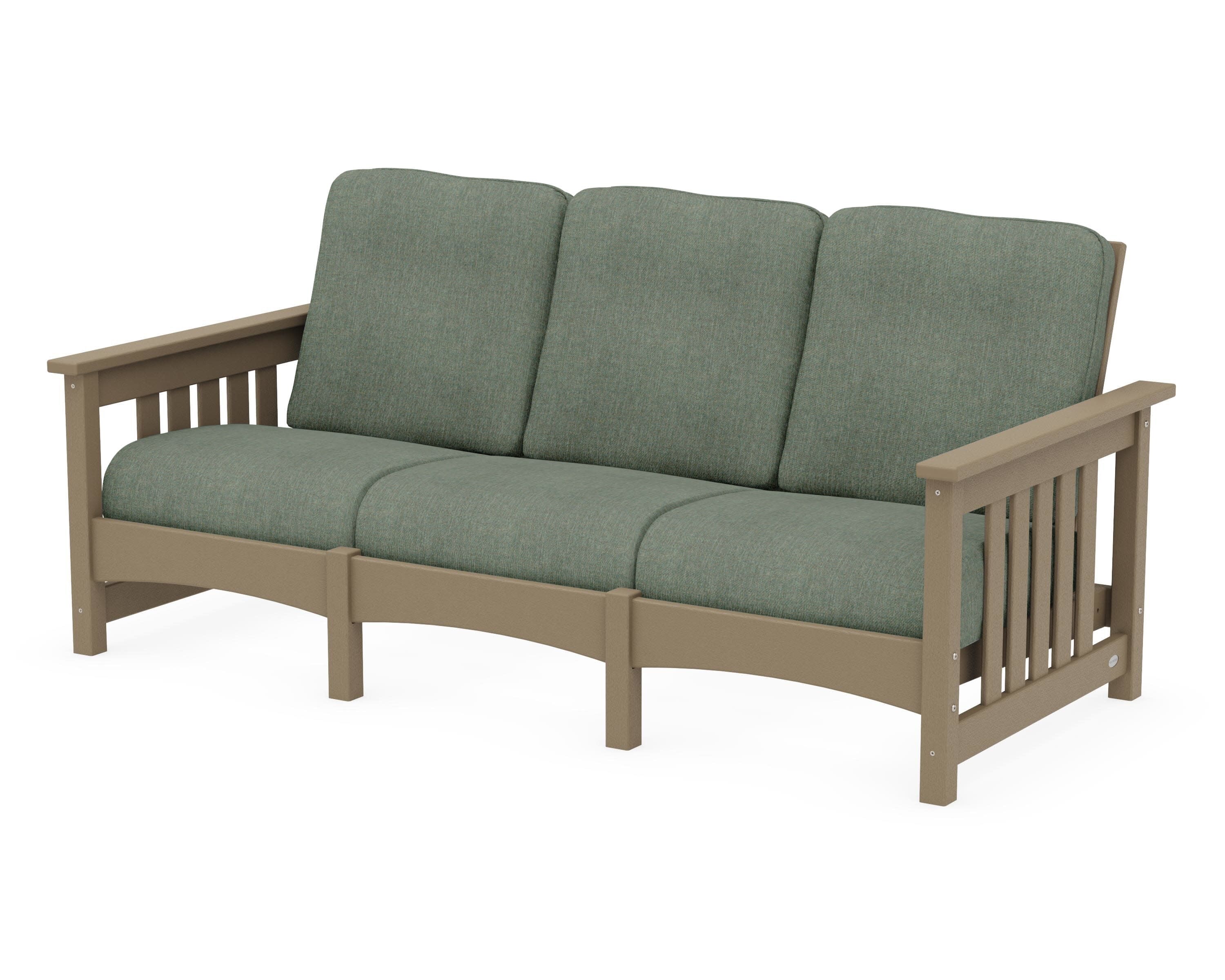 Club Mission Sofa in Vintage Sahara / Cast Sage