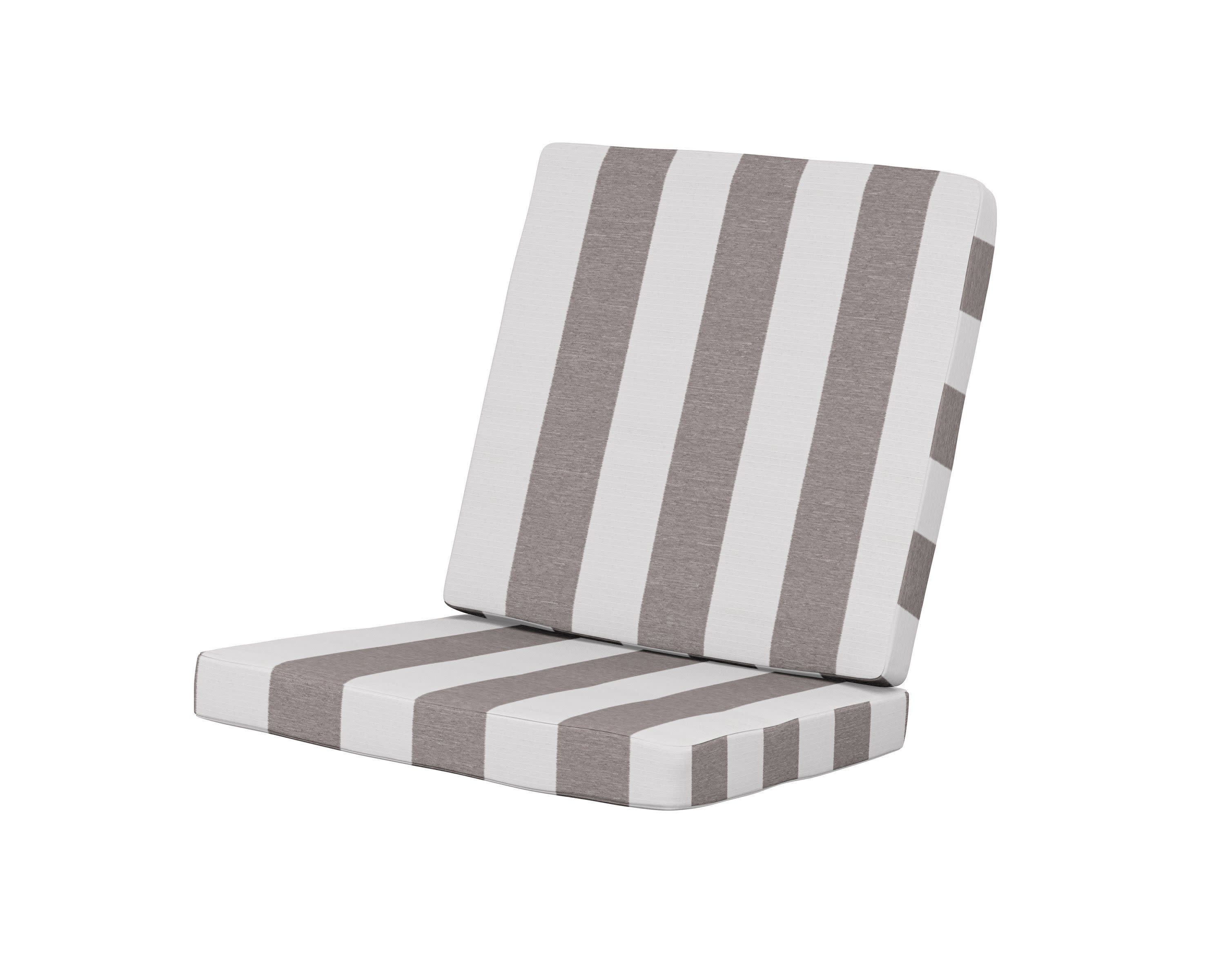 Modern Chair Cushion in Cabana Stripe Grey Mist