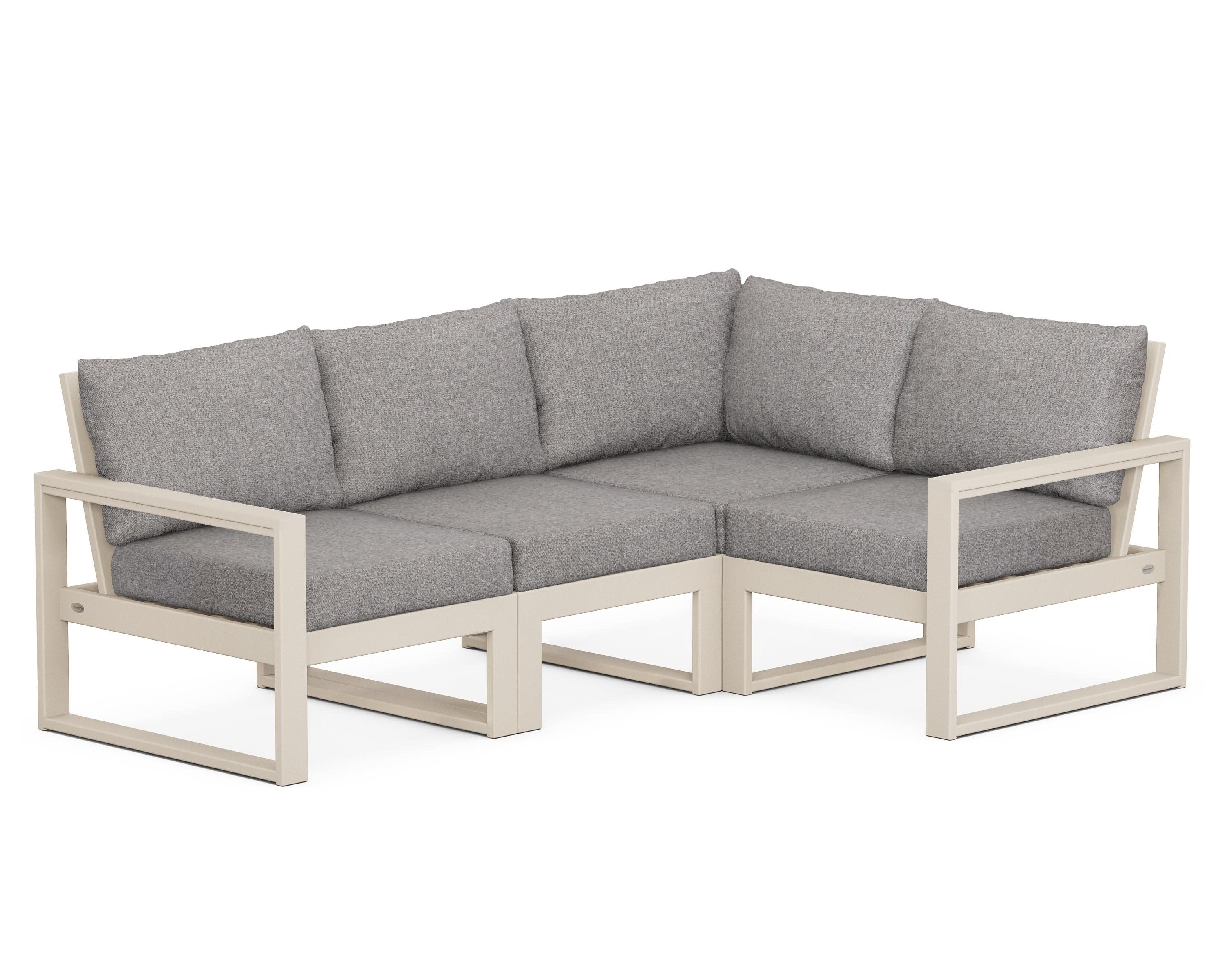 EDGE 4-Piece Modular Deep Seating Set in Sand / Grey Mist