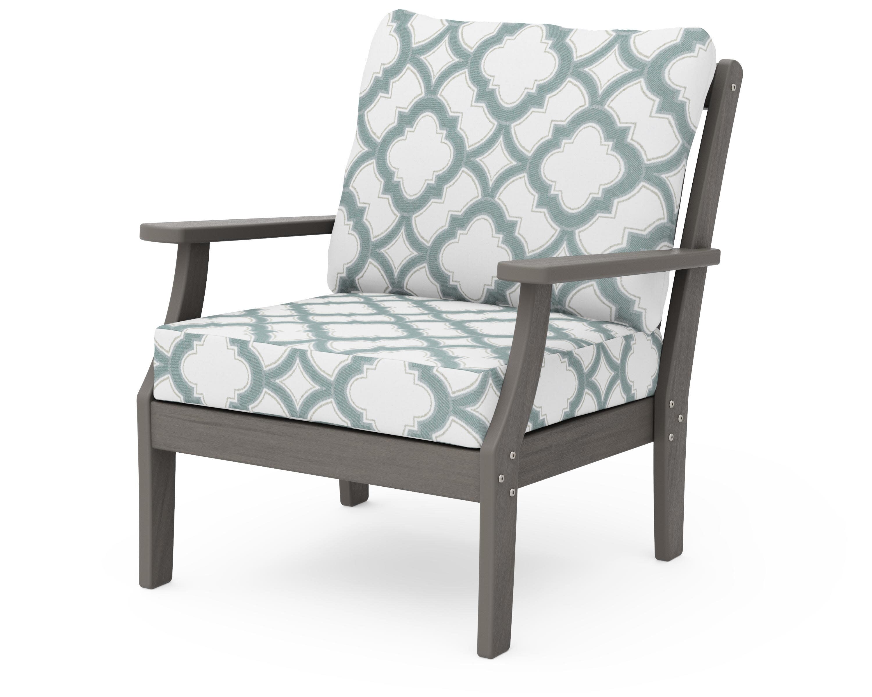 Braxton Deep Seating Chair in Driftwood / Trellis Glacier Spa