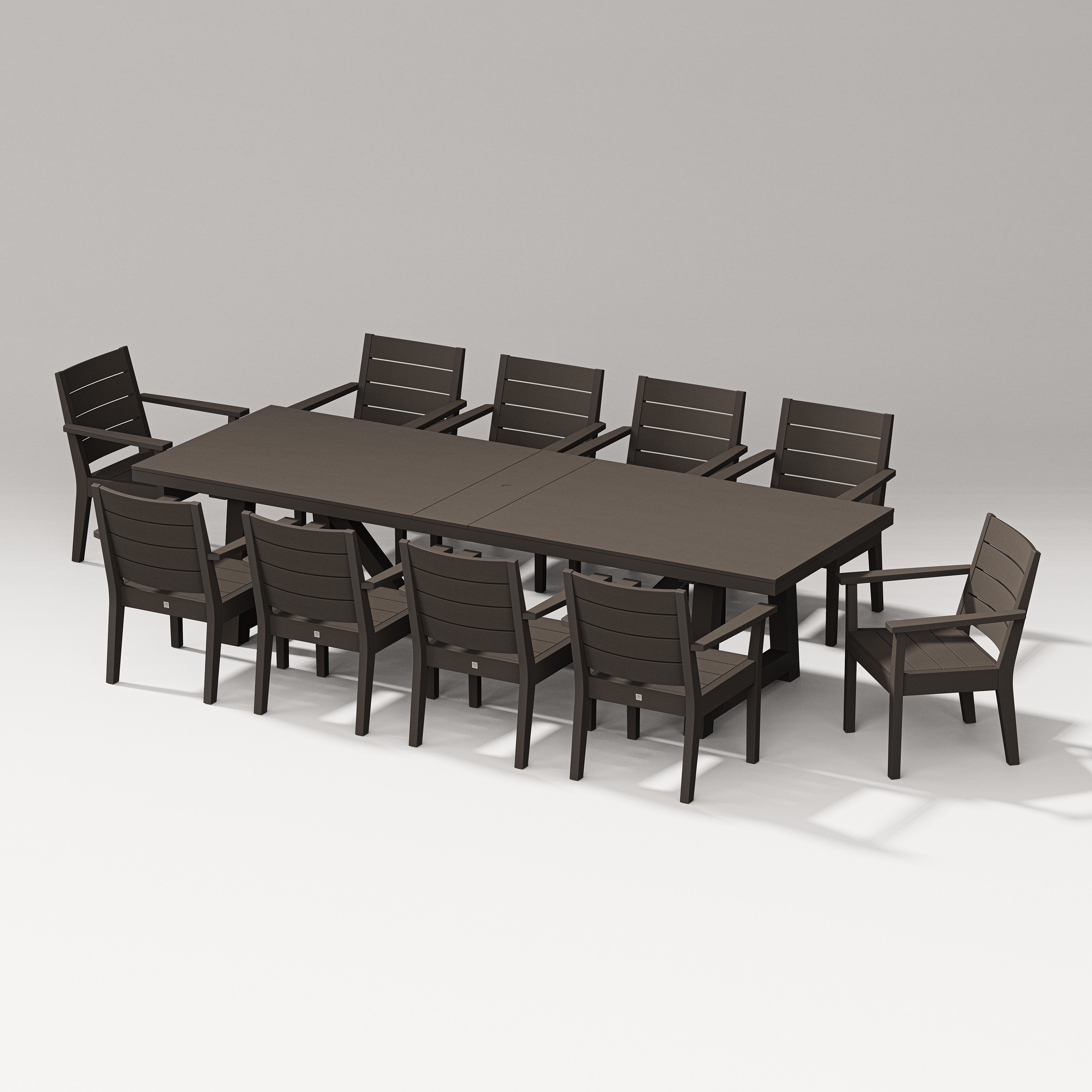 Latitude 11-Piece A-Frame Table Dining Set in Vintage Coffee