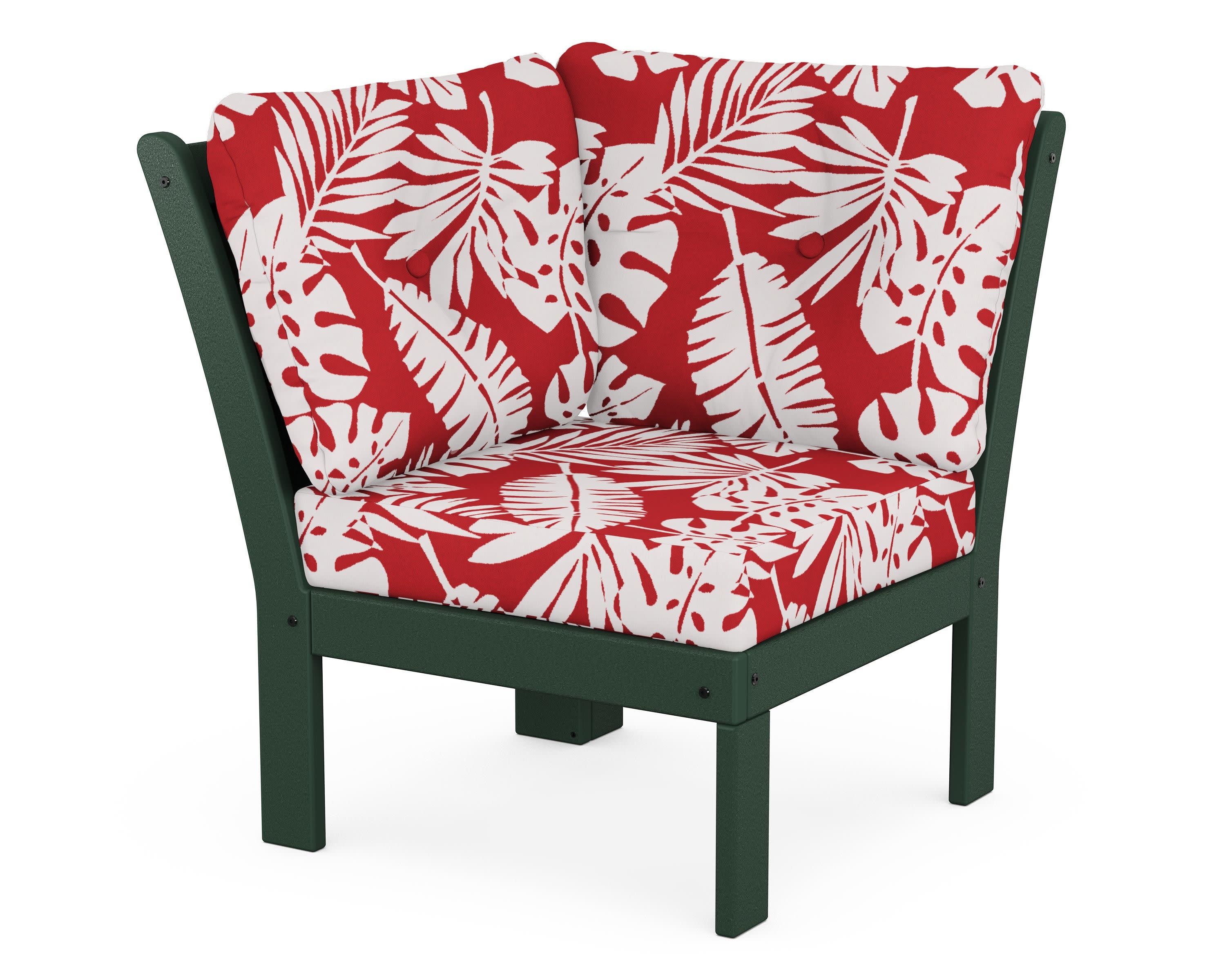 Vineyard Modular Corner Chair in Green / Leaf Crimson