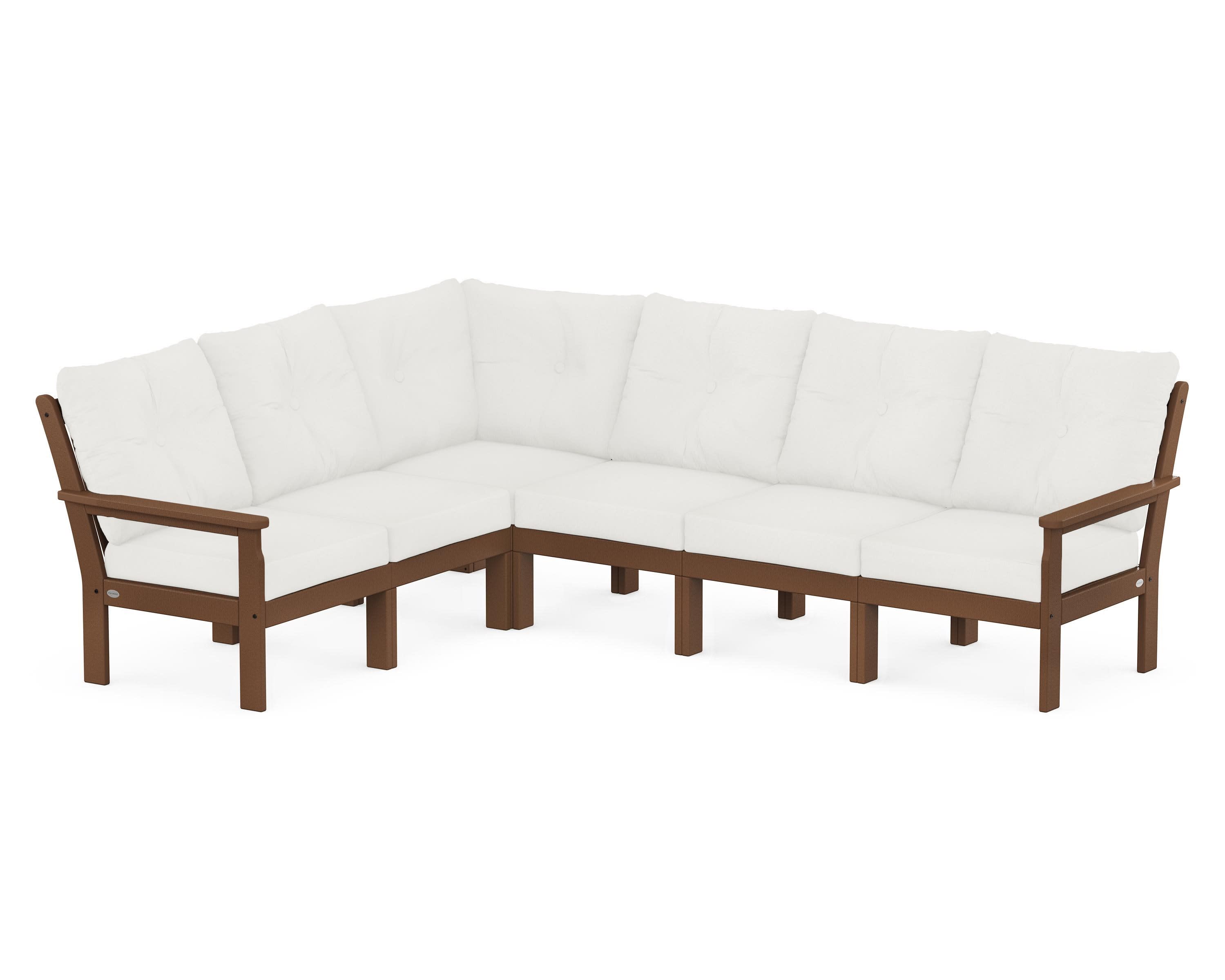 Vineyard 6-Piece Sectional in Teak / Natural Linen